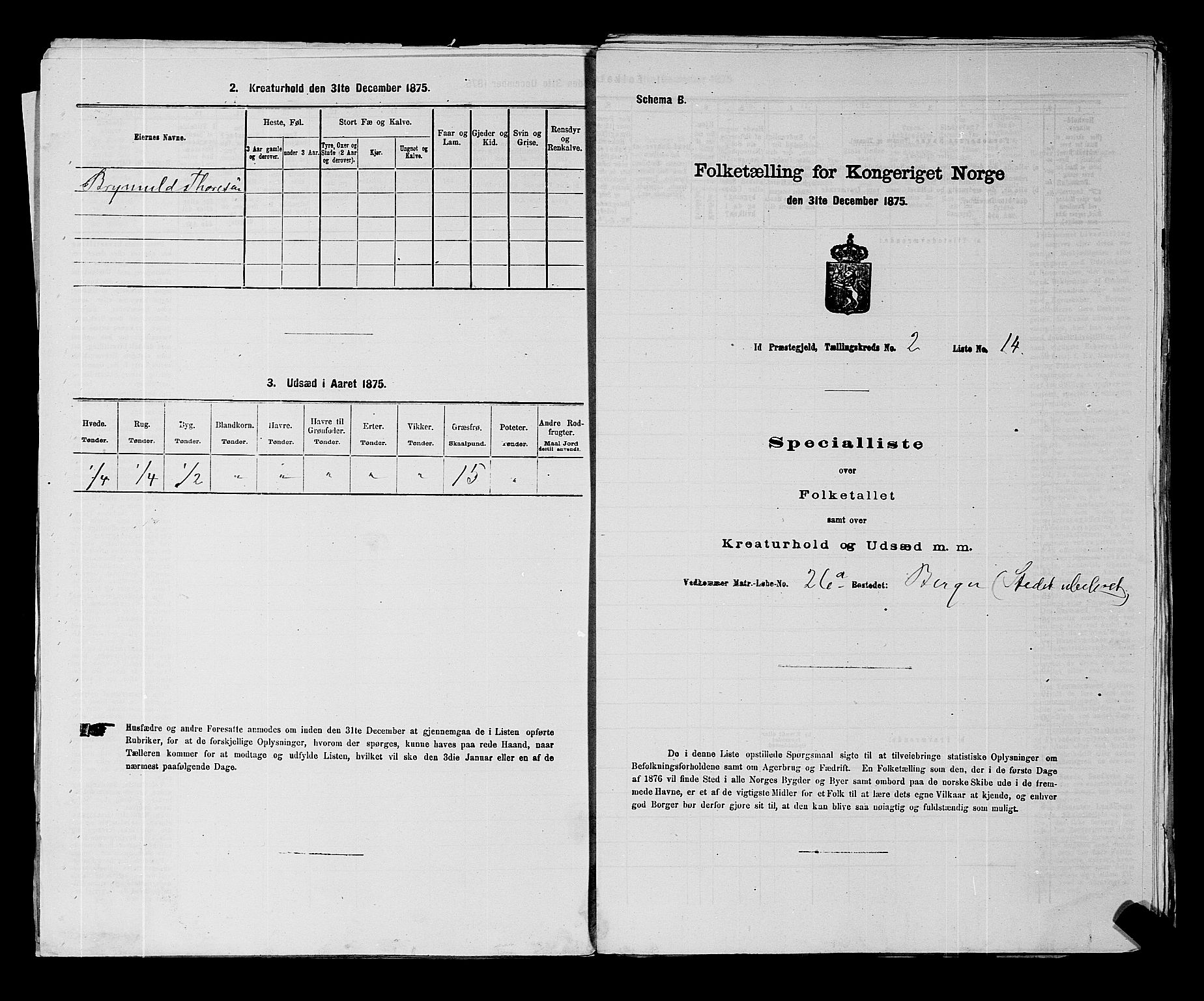 RA, 1875 census for 0117P Idd, 1875, p. 173