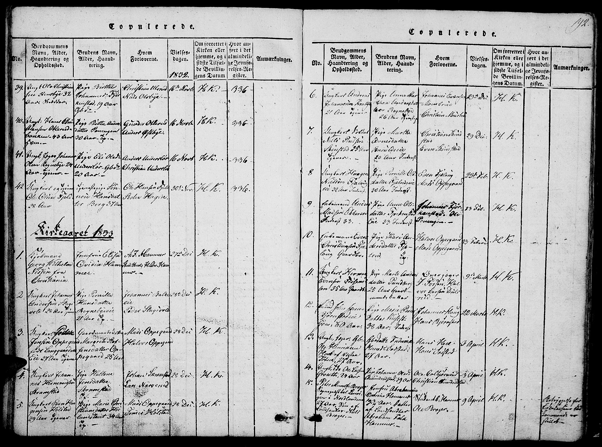 Østre Toten prestekontor, SAH/PREST-104/H/Ha/Hab/L0001: Parish register (copy) no. 1, 1827-1839, p. 192