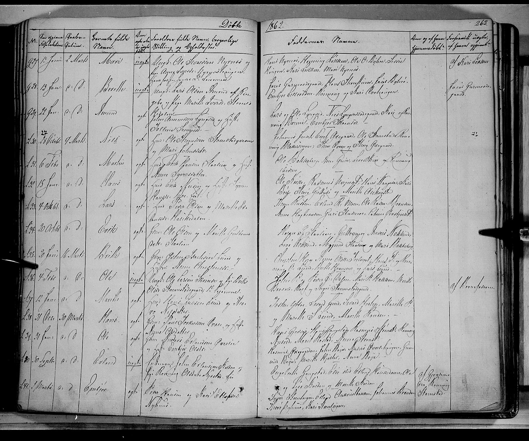 Lom prestekontor, AV/SAH-PREST-070/K/L0006: Parish register (official) no. 6A, 1837-1863, p. 262