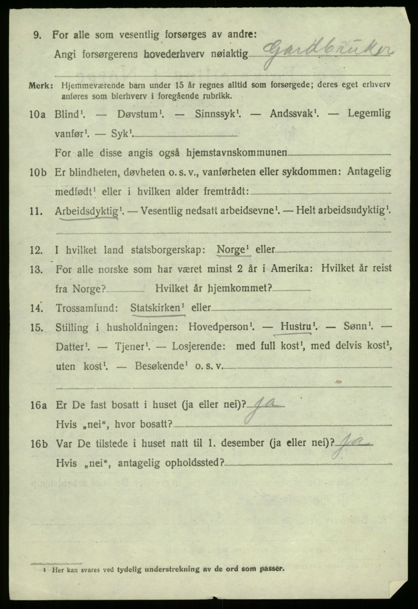 SAB, 1920 census for Gaular, 1920, p. 5597