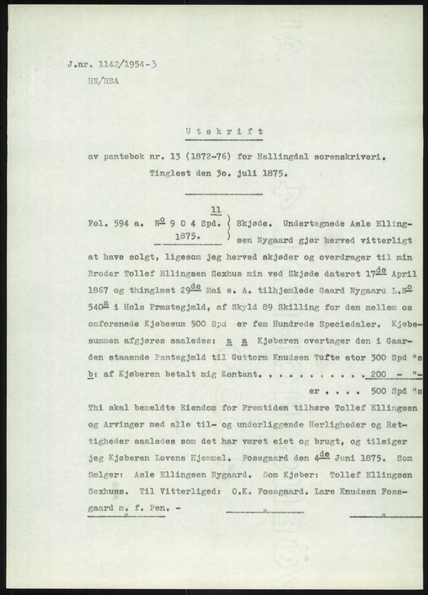 Statsarkivet i Kongsberg, SAKO/A-0001, 1954-1955, p. 143