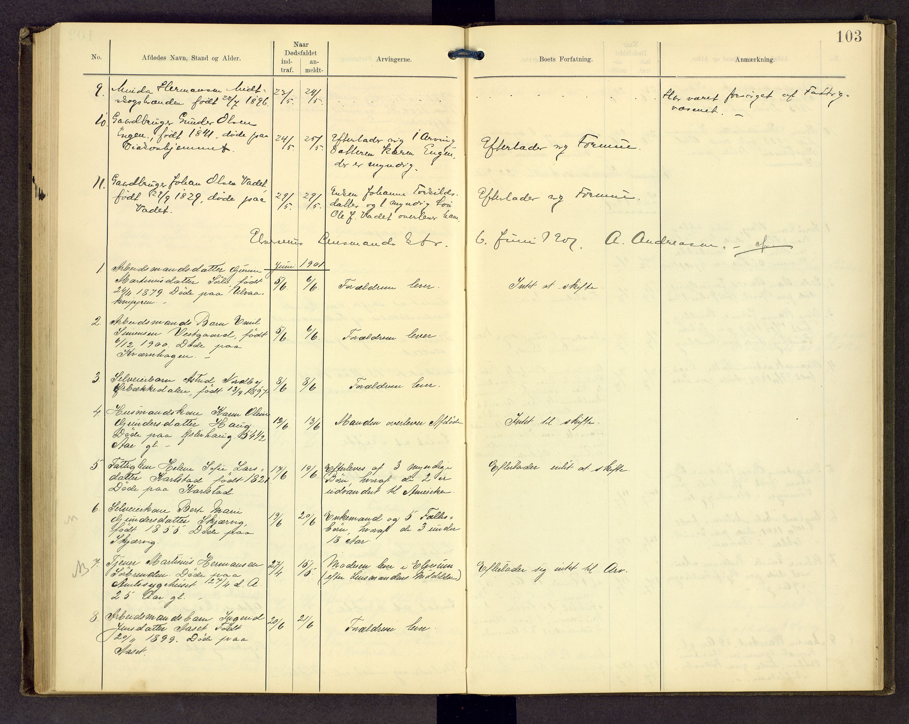 Sør-Østerdal sorenskriveri, AV/SAH-TING-018/J/Jg/L0004: Dødsfallsjournal, 1889-1903, p. 103