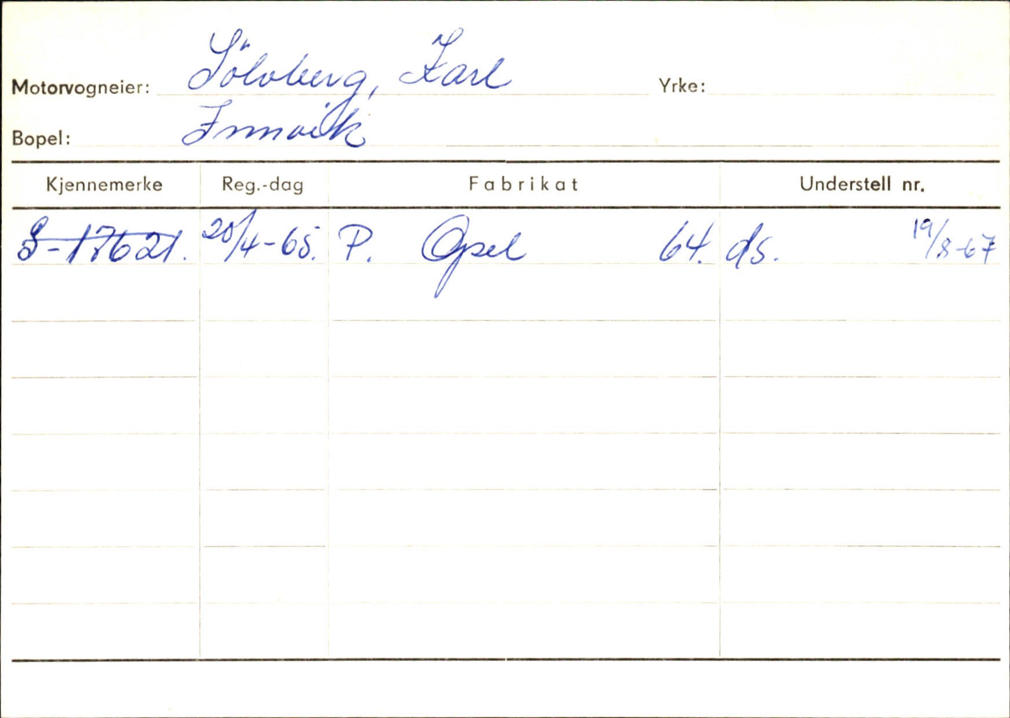 Statens vegvesen, Sogn og Fjordane vegkontor, AV/SAB-A-5301/4/F/L0131: Eigarregister Høyanger P-Å. Stryn S-Å, 1945-1975, p. 1834