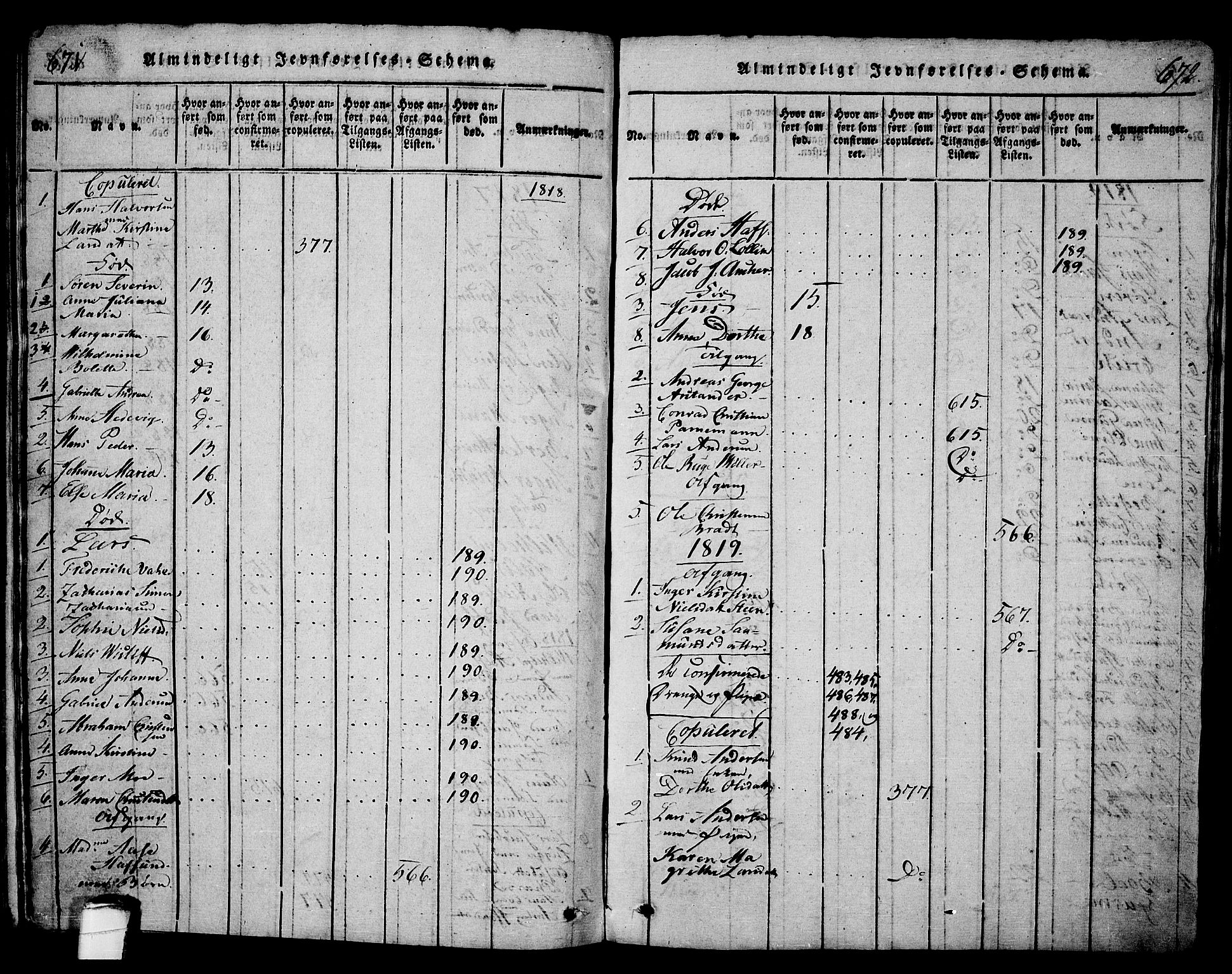 Langesund kirkebøker, SAKO/A-280/G/Ga/L0003: Parish register (copy) no. 3, 1815-1858, p. 671-672