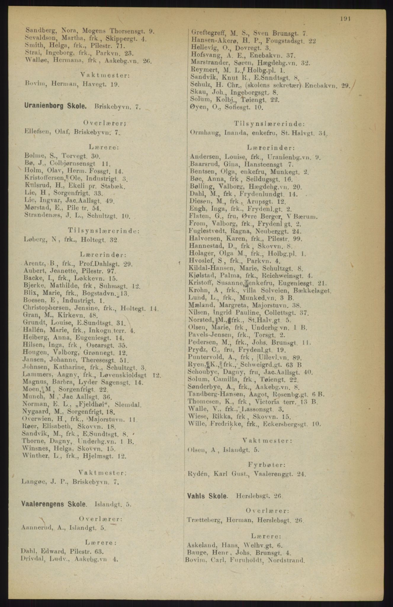 Kristiania/Oslo adressebok, PUBL/-, 1914, p. 191