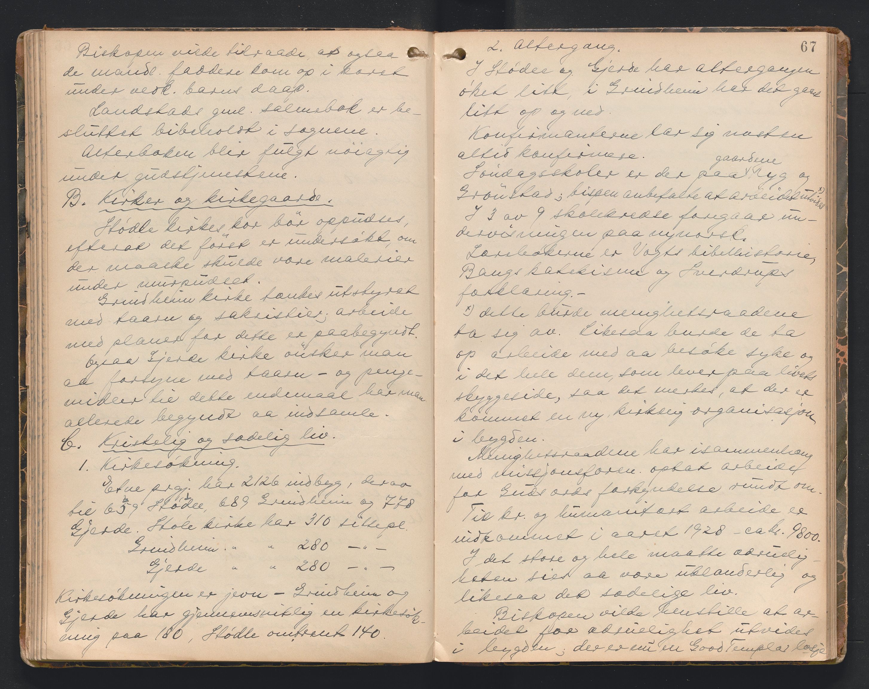 Søndre Sunnhordland prosti, AV/SAB-A-99913/F/L0002: Visitasprotokoll, 1895-1967, p. 66b-67a