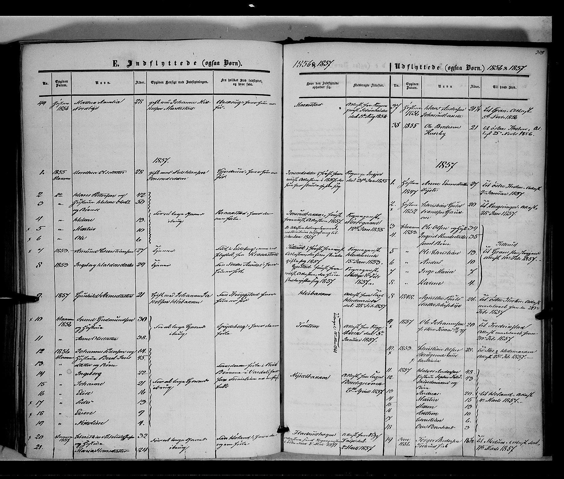 Vestre Toten prestekontor, SAH/PREST-108/H/Ha/Haa/L0006: Parish register (official) no. 6, 1856-1861, p. 308