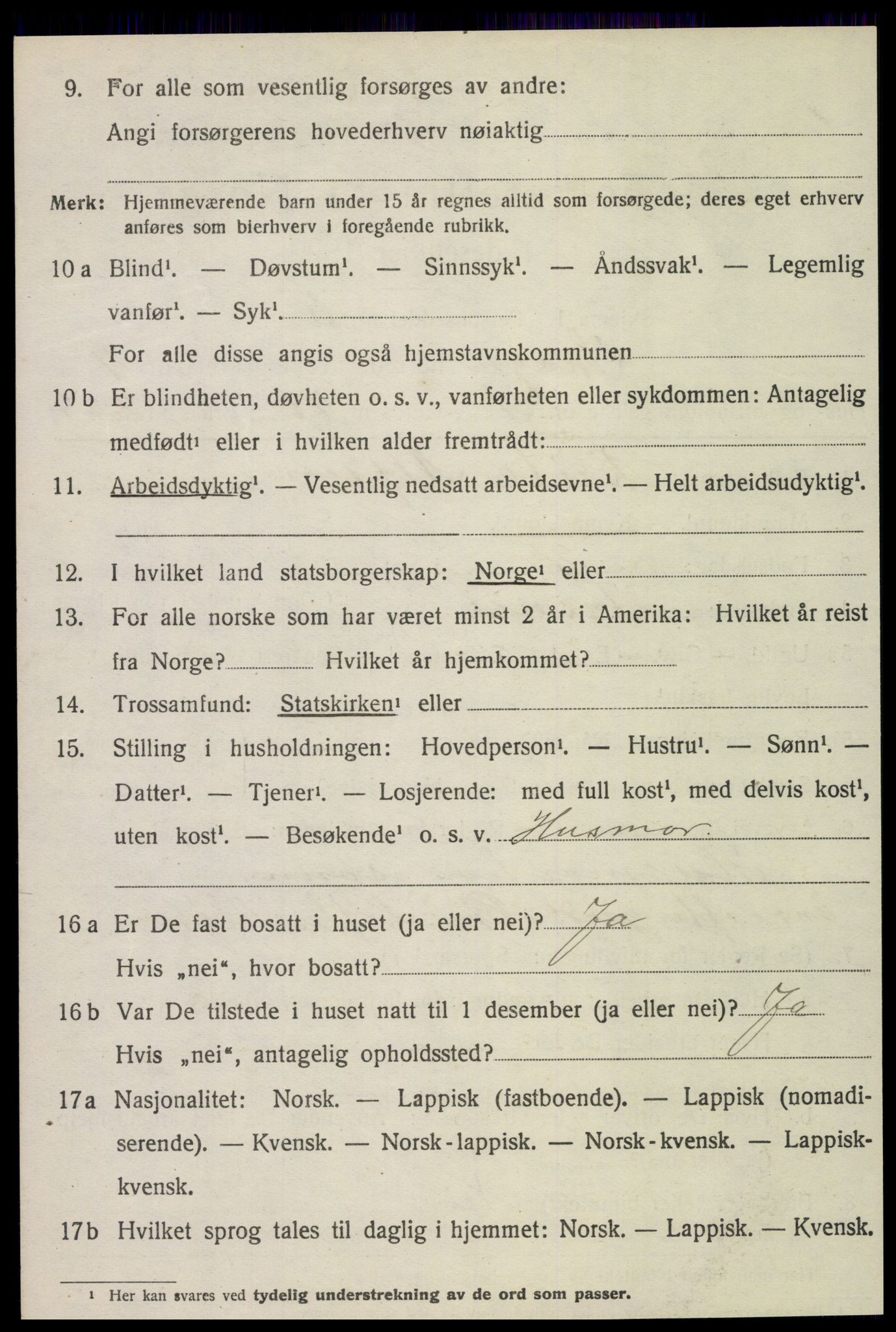 SAT, 1920 census for Skogn, 1920, p. 5850