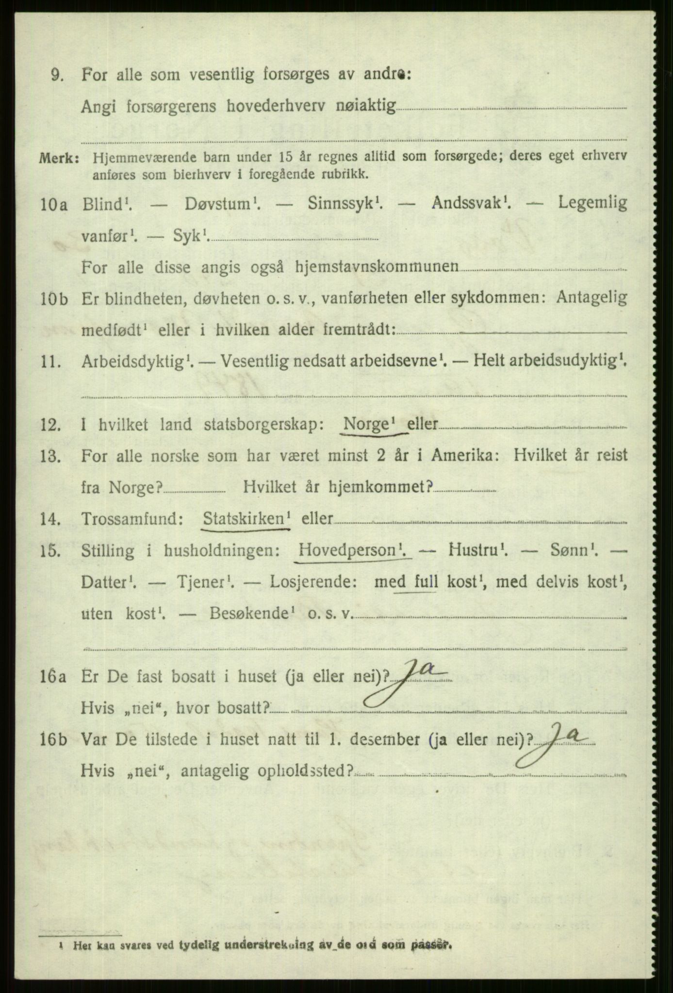 SAB, 1920 census for Voss, 1920, p. 19916