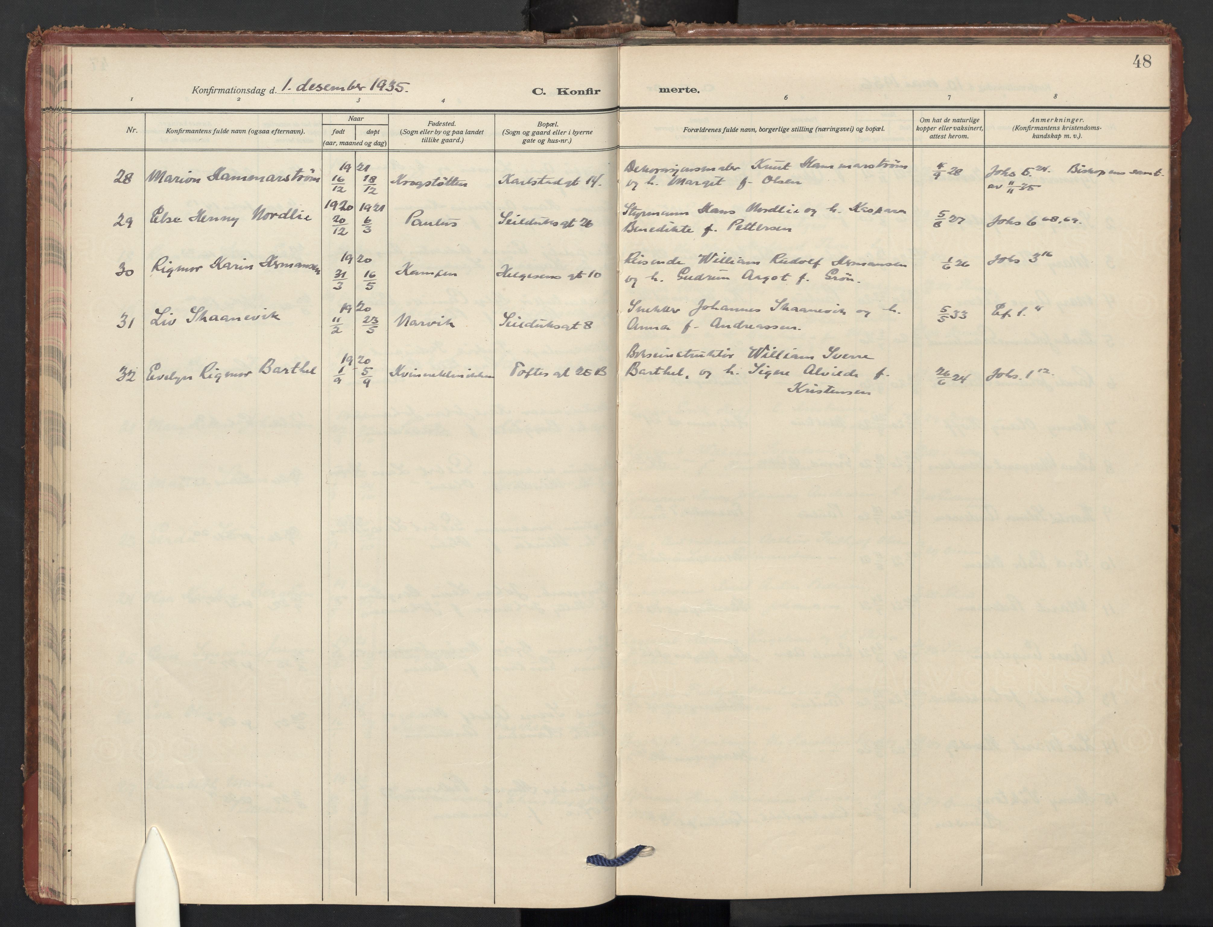 Paulus prestekontor Kirkebøker, AV/SAO-A-10871/F/Fa/L0030: Parish register (official) no. 30, 1932-1955, p. 48