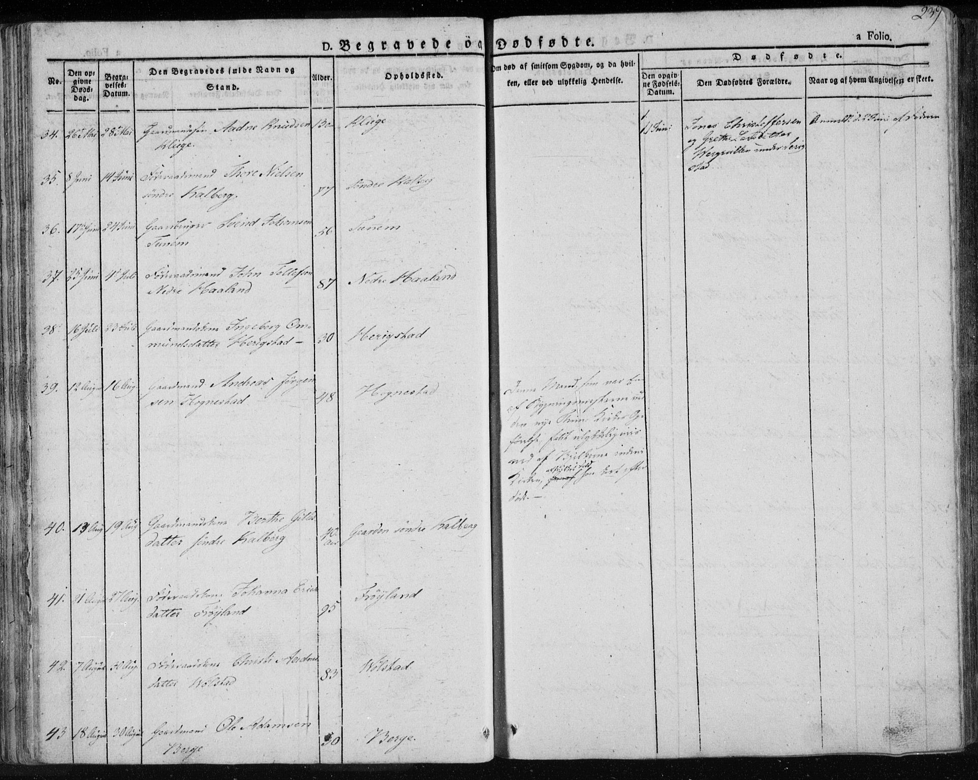 Lye sokneprestkontor, AV/SAST-A-101794/001/30BA/L0004: Parish register (official) no. A 4, 1826-1841, p. 239