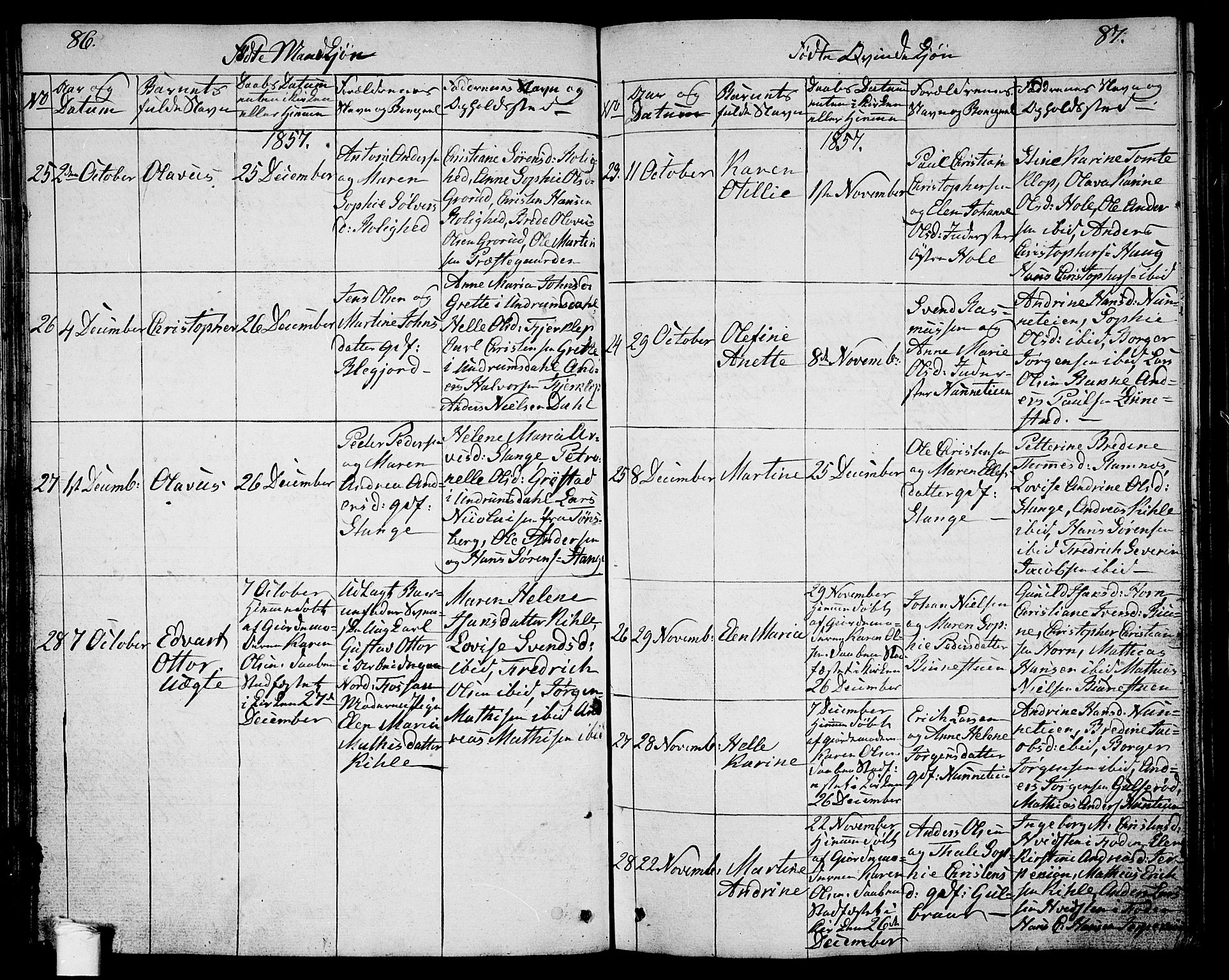 Ramnes kirkebøker, SAKO/A-314/G/Ga/L0002: Parish register (copy) no. I 2, 1848-1870, p. 86-87