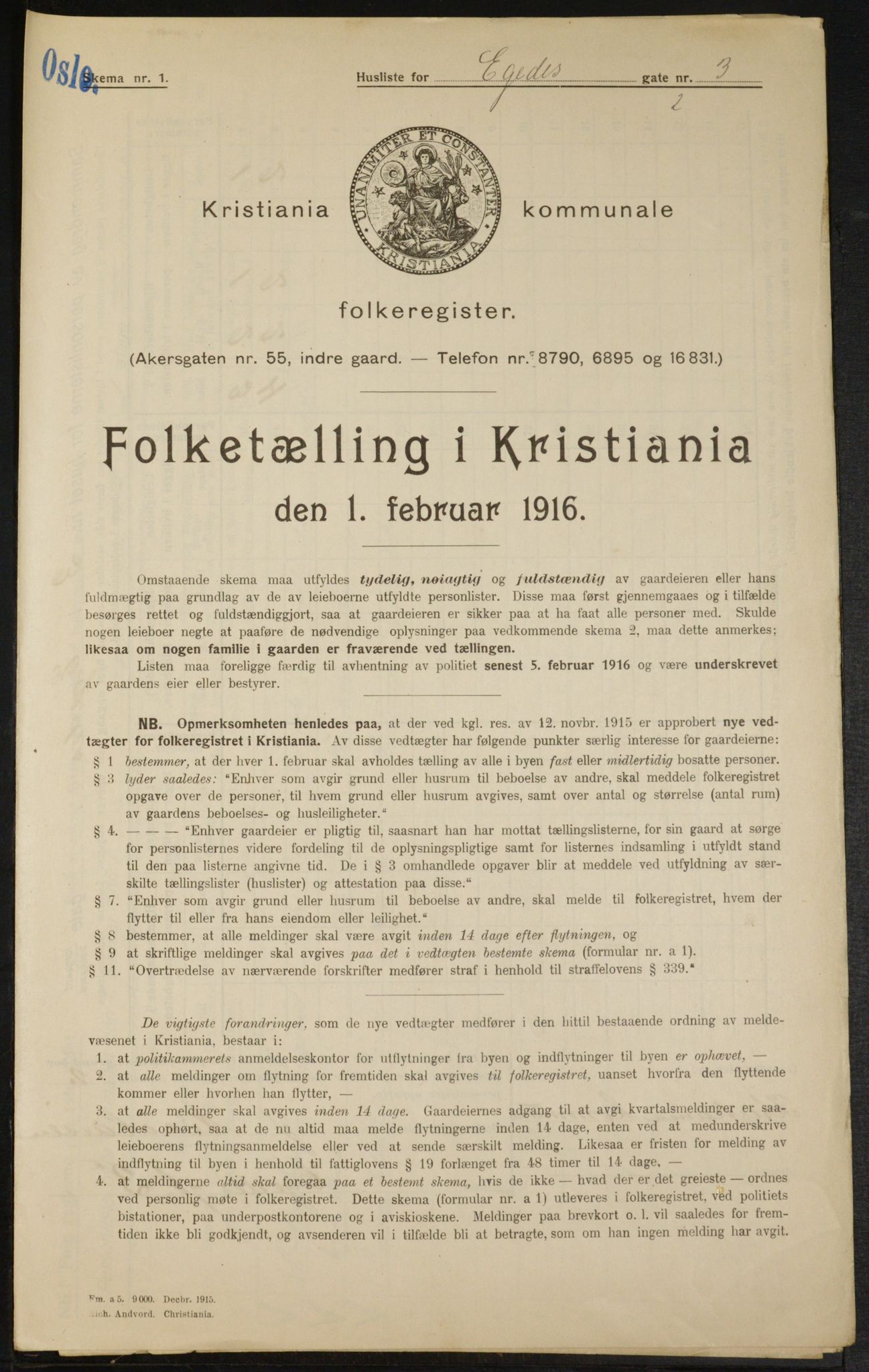 OBA, Municipal Census 1916 for Kristiania, 1916, p. 18959