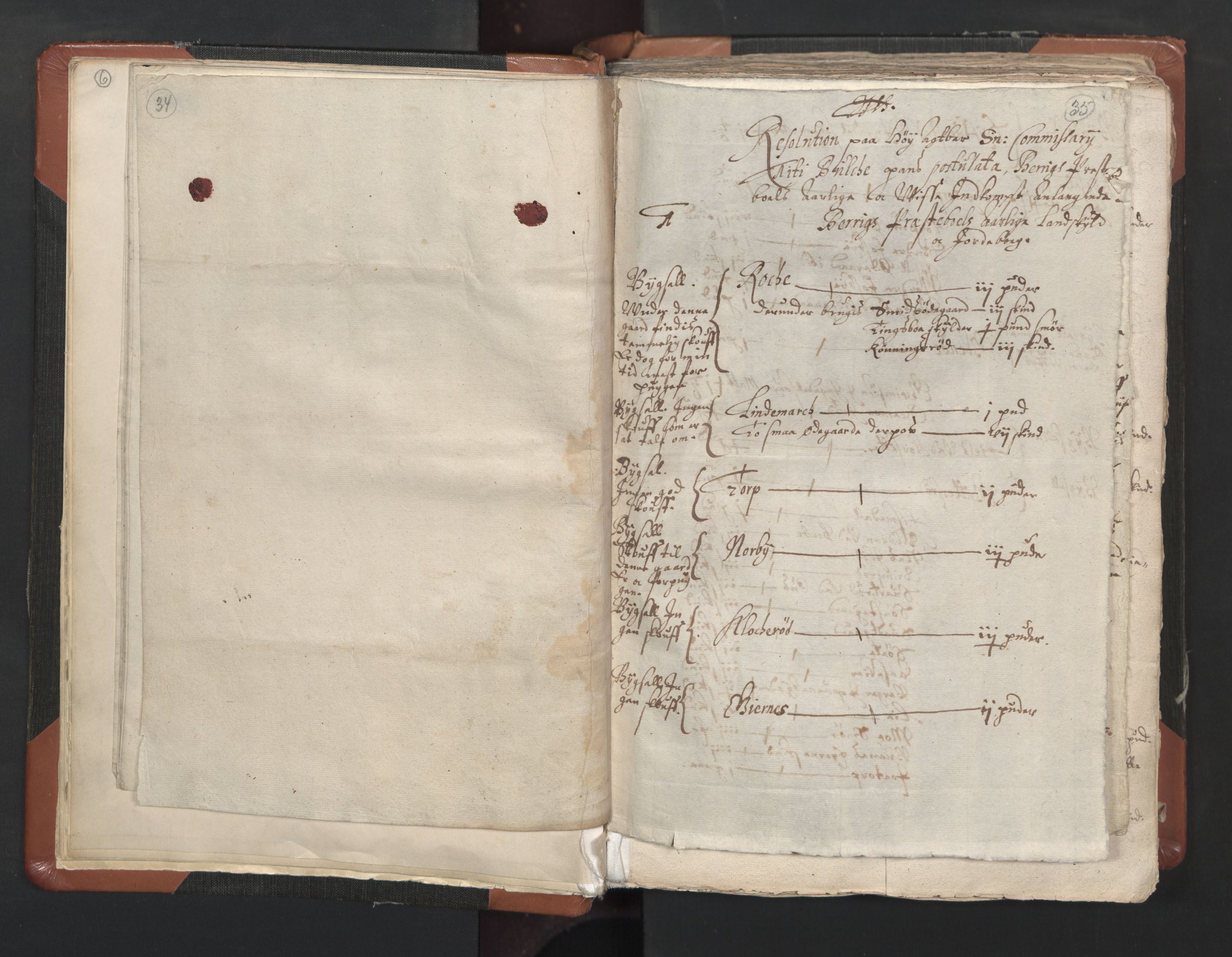 RA, Vicar's Census 1664-1666, no. 1: Nedre Borgesyssel deanery, 1664-1666, p. 34-35
