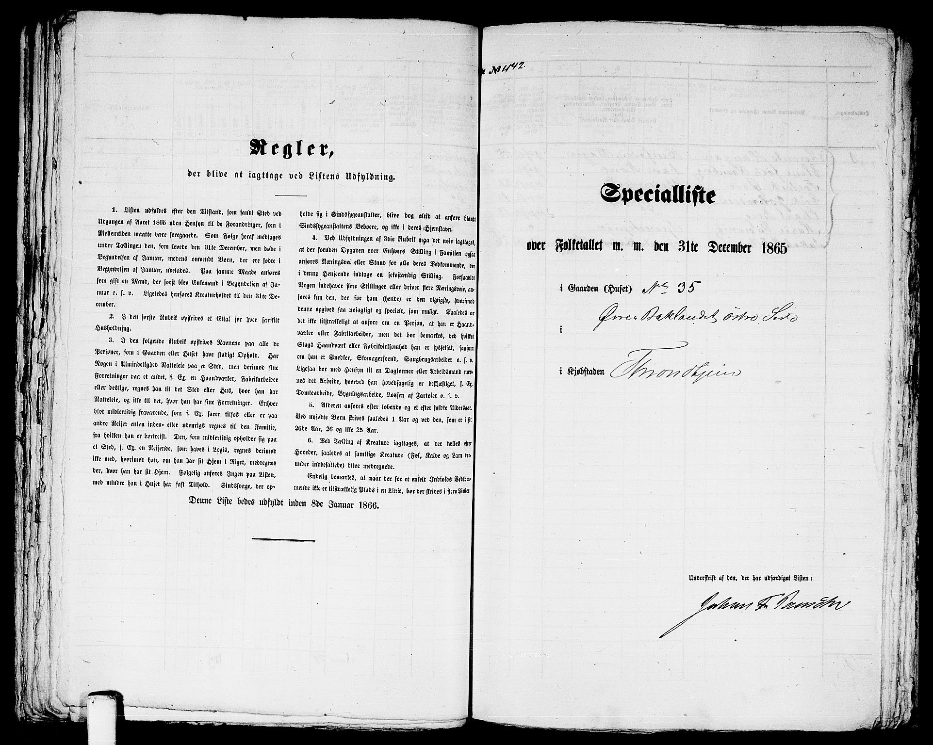 RA, 1865 census for Trondheim, 1865, p. 2377