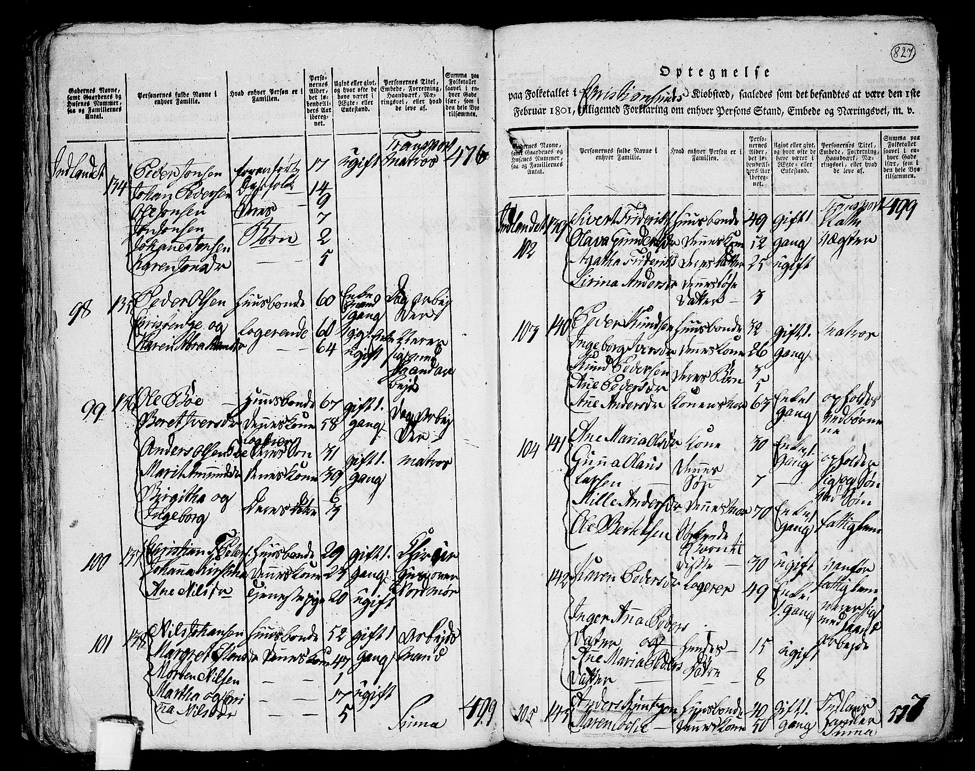 RA, 1801 census for 1553P Kvernes, 1801, p. 826b-827a