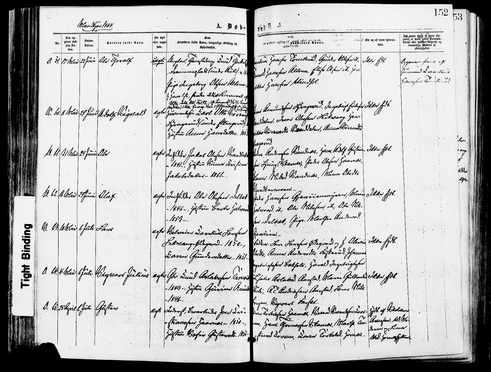 Sør-Odal prestekontor, AV/SAH-PREST-030/H/Ha/Haa/L0005: Parish register (official) no. 5, 1876-1885, p. 152