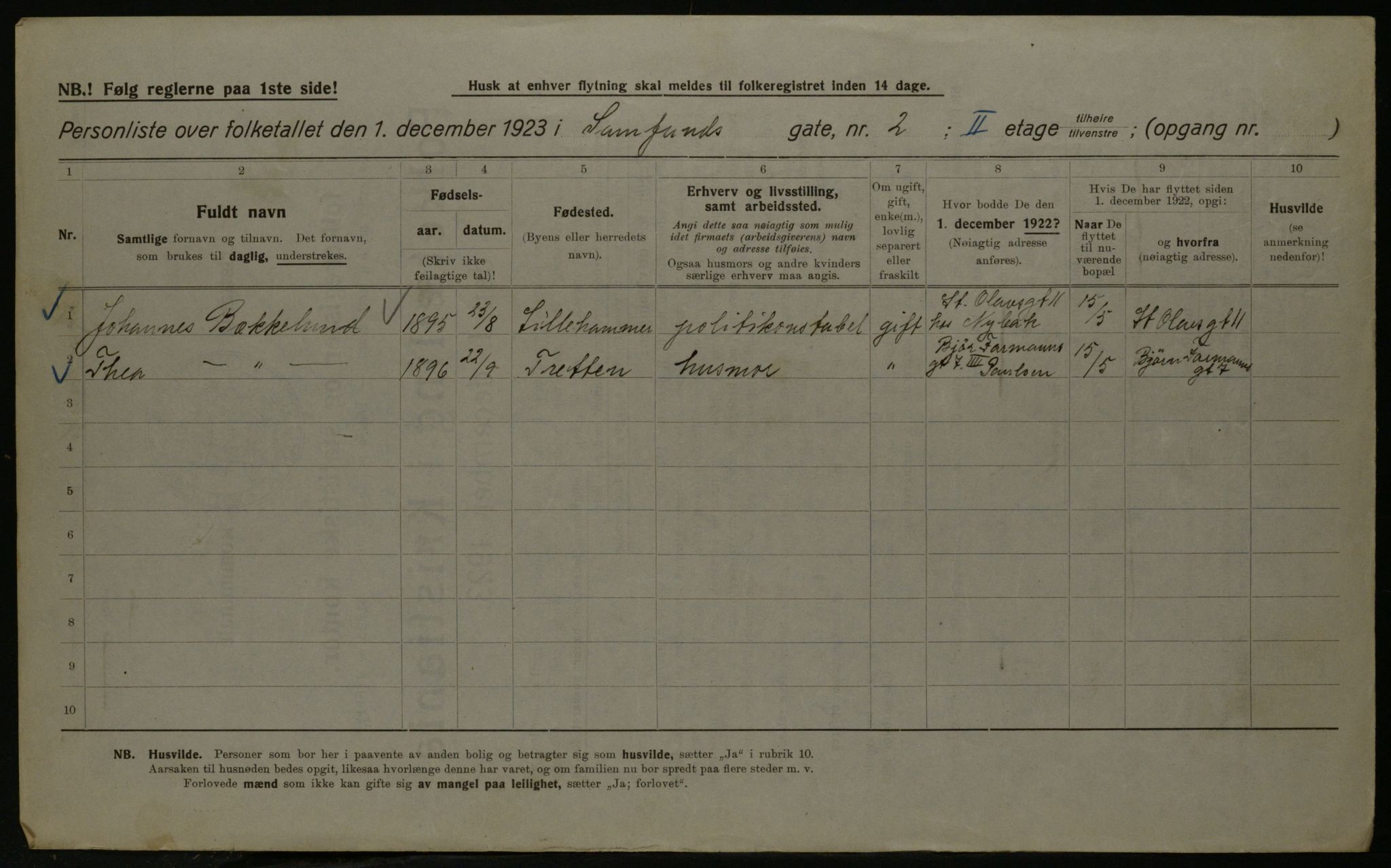 OBA, Municipal Census 1923 for Kristiania, 1923, p. 95818