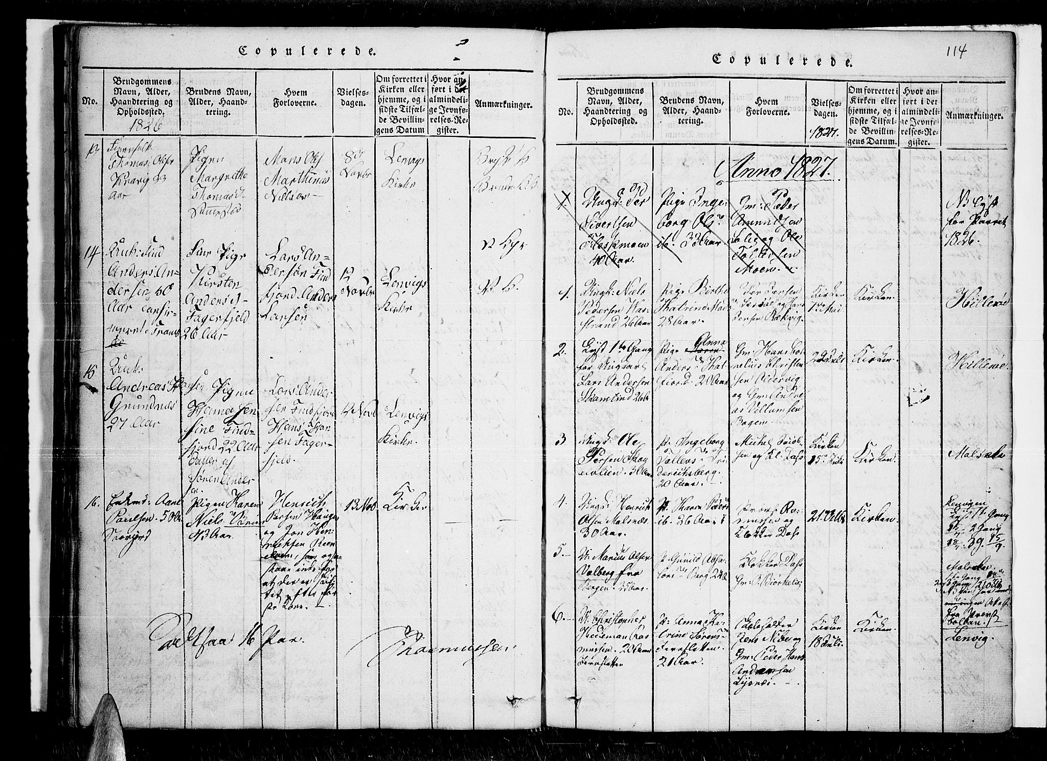 Lenvik sokneprestembete, SATØ/S-1310/H/Ha/Haa/L0003kirke: Parish register (official) no. 3, 1820-1831, p. 114