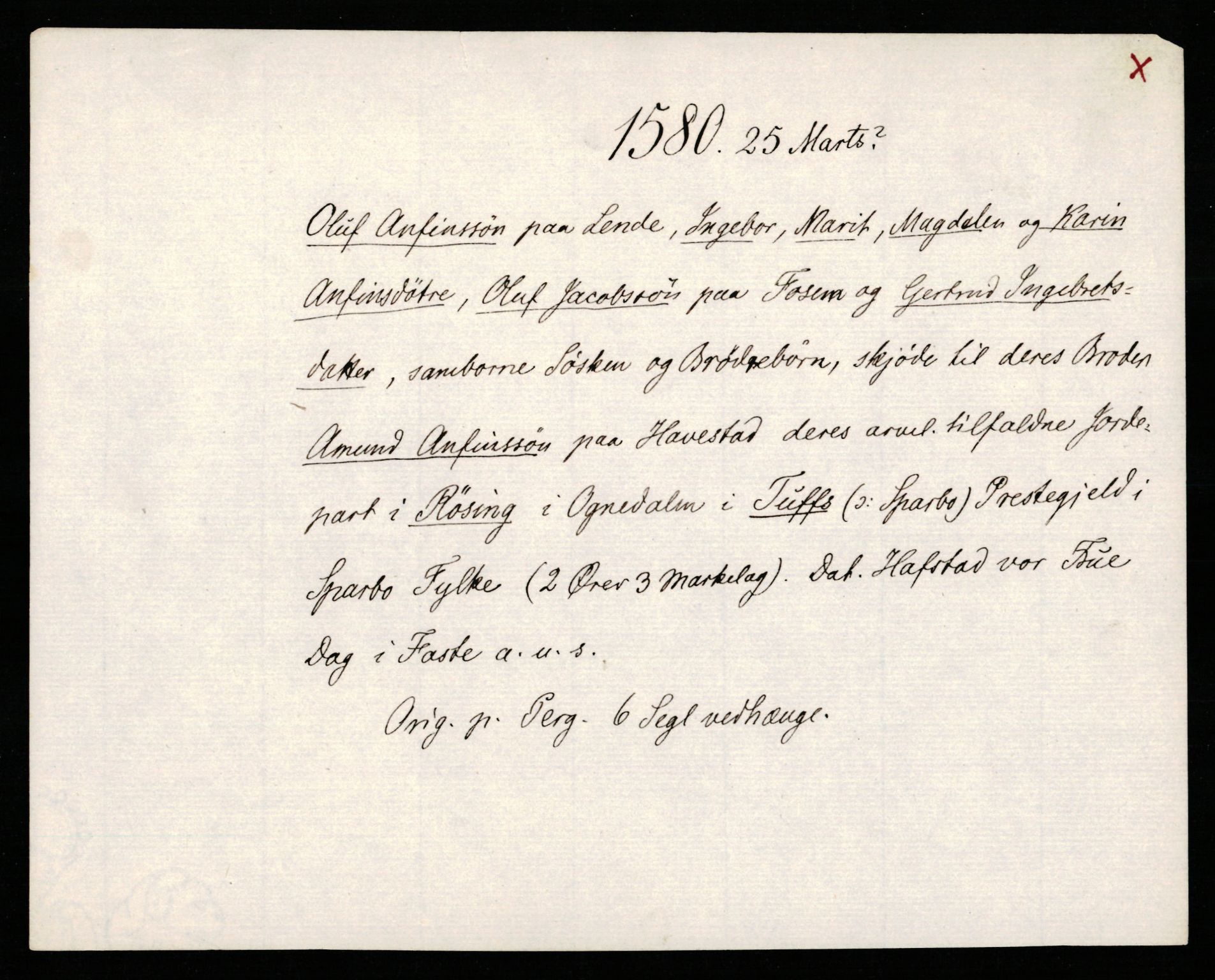 Riksarkivets diplomsamling, AV/RA-EA-5965/F35/F35b/L0002: Riksarkivets diplomer, seddelregister, 1567-1583, p. 515