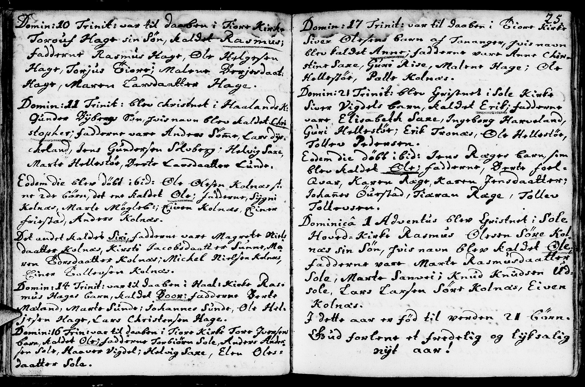 Håland sokneprestkontor, SAST/A-101802/001/30BA/L0002: Parish register (official) no. A 2, 1722-1794, p. 25