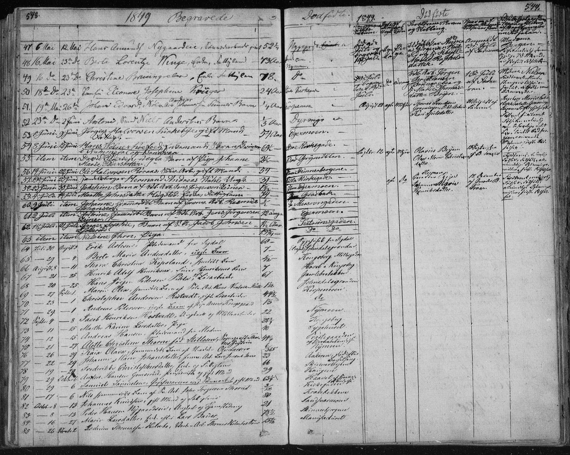 Kongsberg kirkebøker, AV/SAKO-A-22/F/Fa/L0009: Parish register (official) no. I 9, 1839-1858, p. 548-549