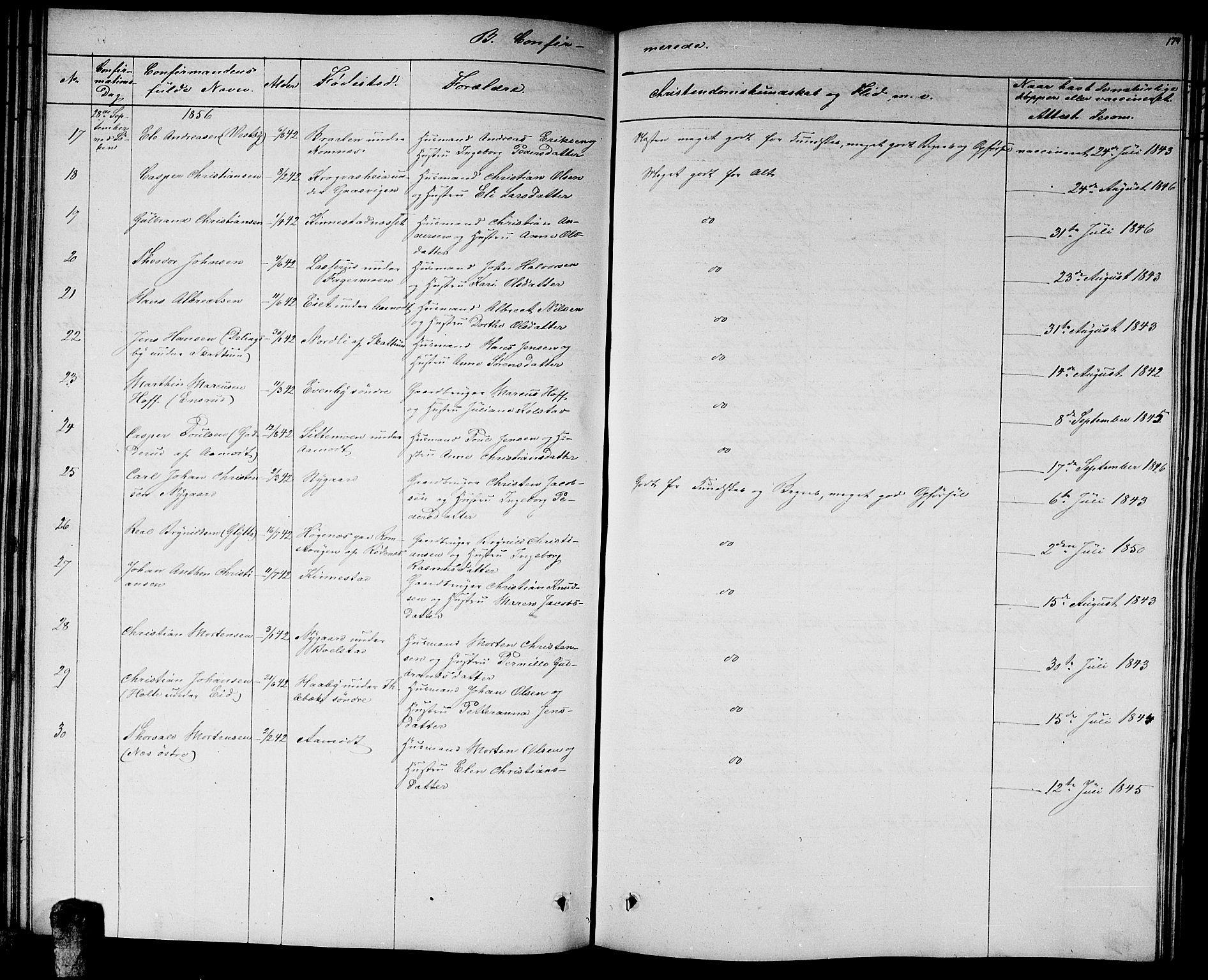 Høland prestekontor Kirkebøker, AV/SAO-A-10346a/G/Ga/L0004: Parish register (copy) no. I 4, 1854-1862, p. 174