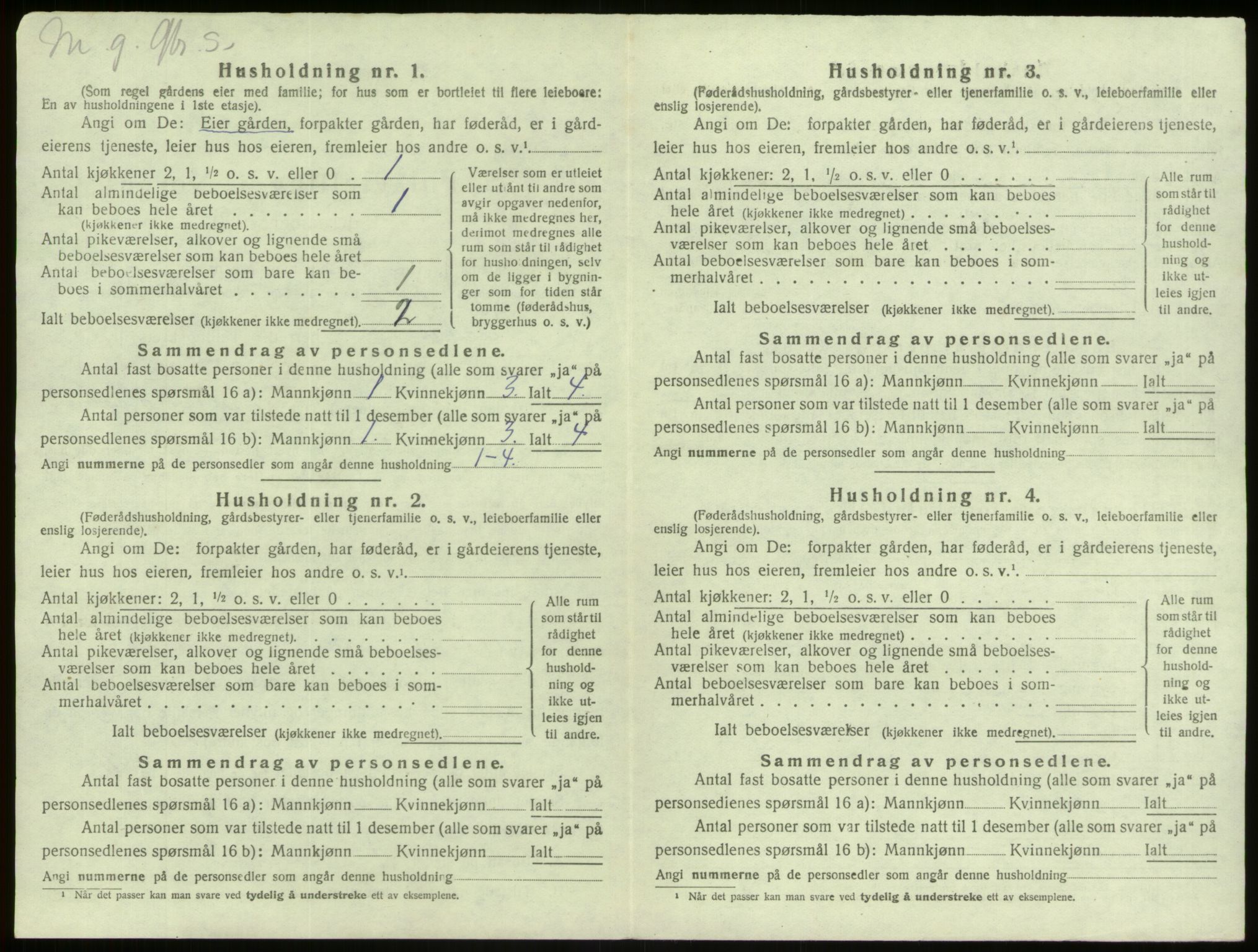 SAB, 1920 census for Lindås, 1920, p. 1279