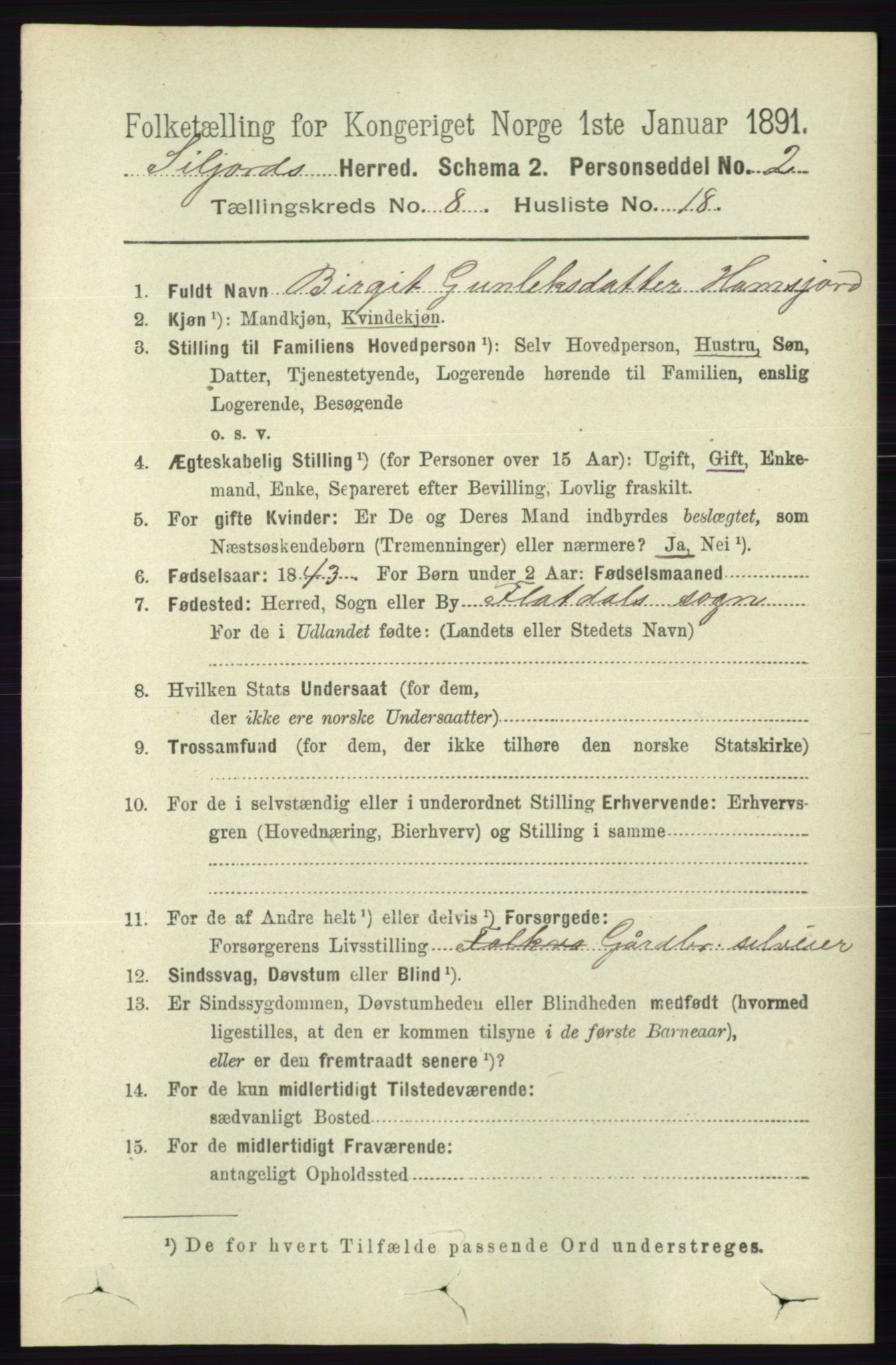 RA, 1891 census for 0828 Seljord, 1891, p. 2977