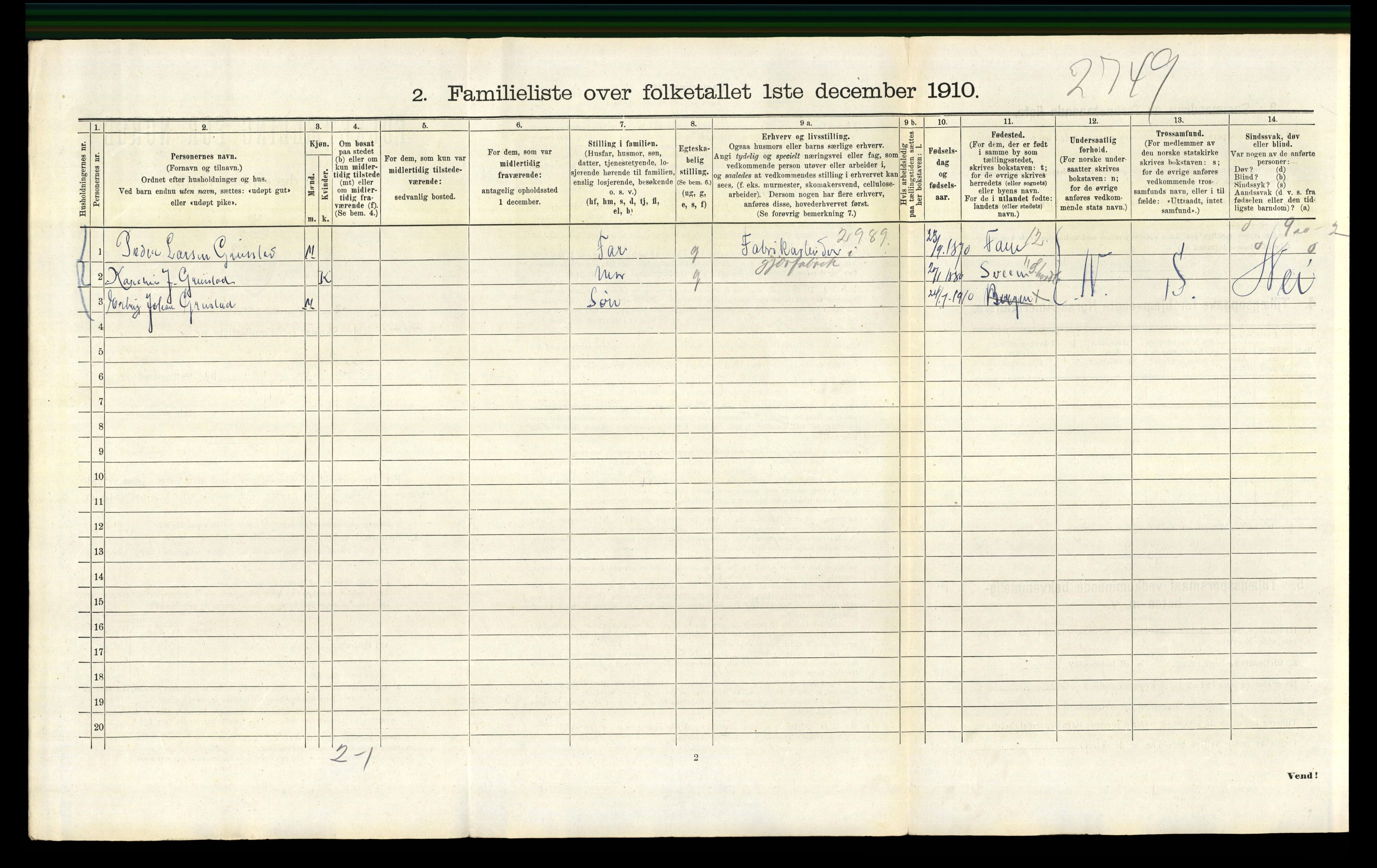 RA, 1910 census for Bergen, 1910, p. 25978