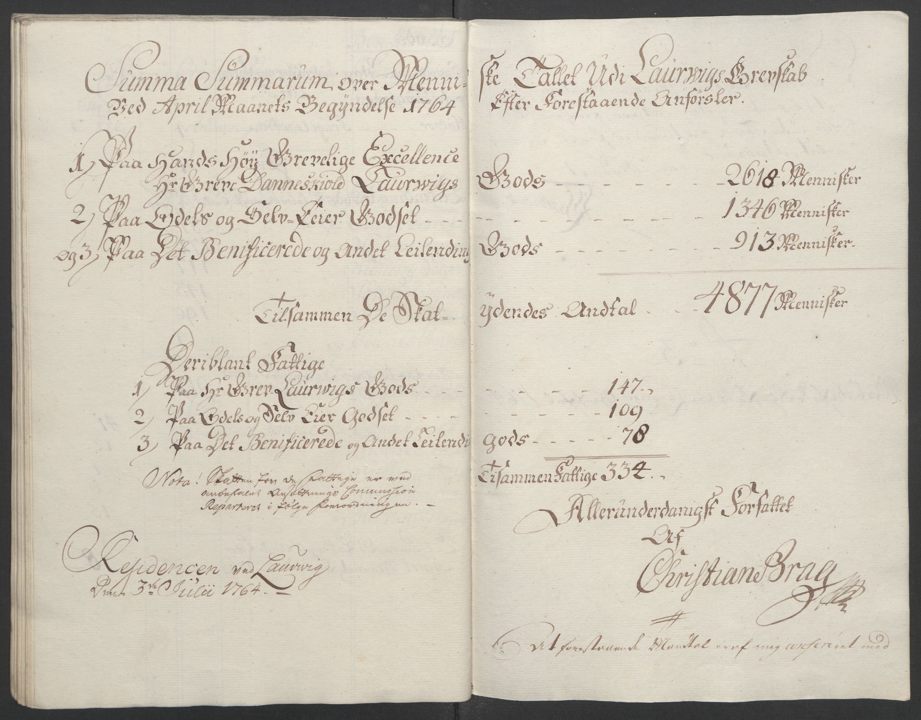 Rentekammeret inntil 1814, Reviderte regnskaper, Fogderegnskap, RA/EA-4092/R33/L2033: Ekstraskatten Larvik grevskap, 1762-1764, p. 538