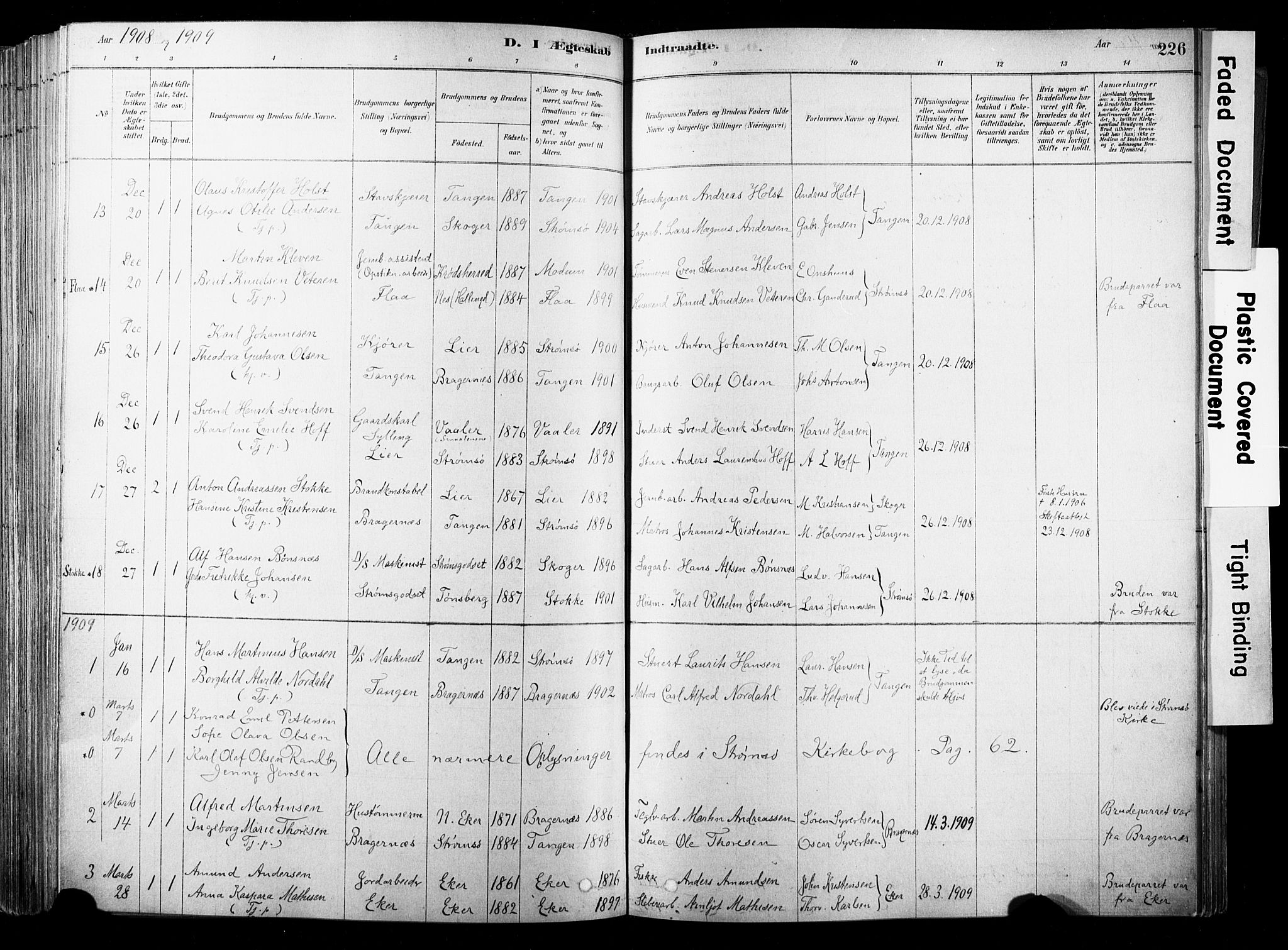 Strømsø kirkebøker, SAKO/A-246/F/Fb/L0006: Parish register (official) no. II 6, 1879-1910, p. 226