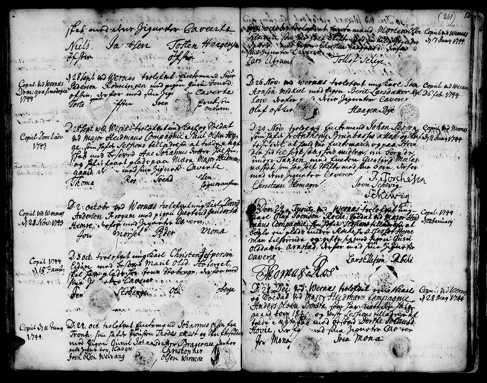 Ministerialprotokoller, klokkerbøker og fødselsregistre - Nord-Trøndelag, SAT/A-1458/709/L0056: Parish register (official) no. 709A04, 1740-1756, p. 261