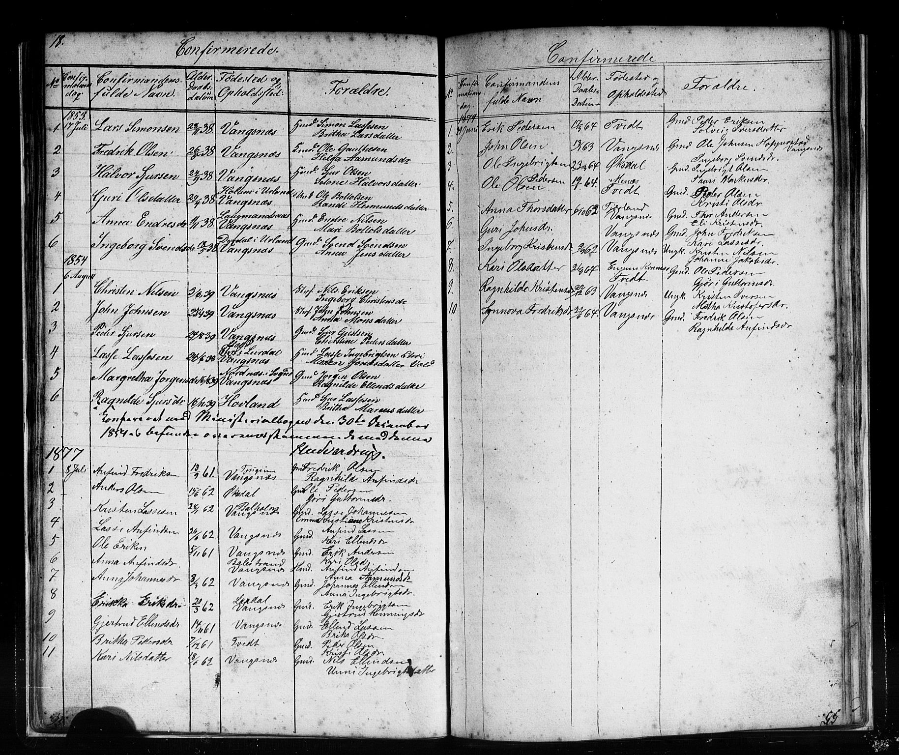 Vik sokneprestembete, SAB/A-81501: Parish register (copy) no. C 1, 1853-1879, p. 18