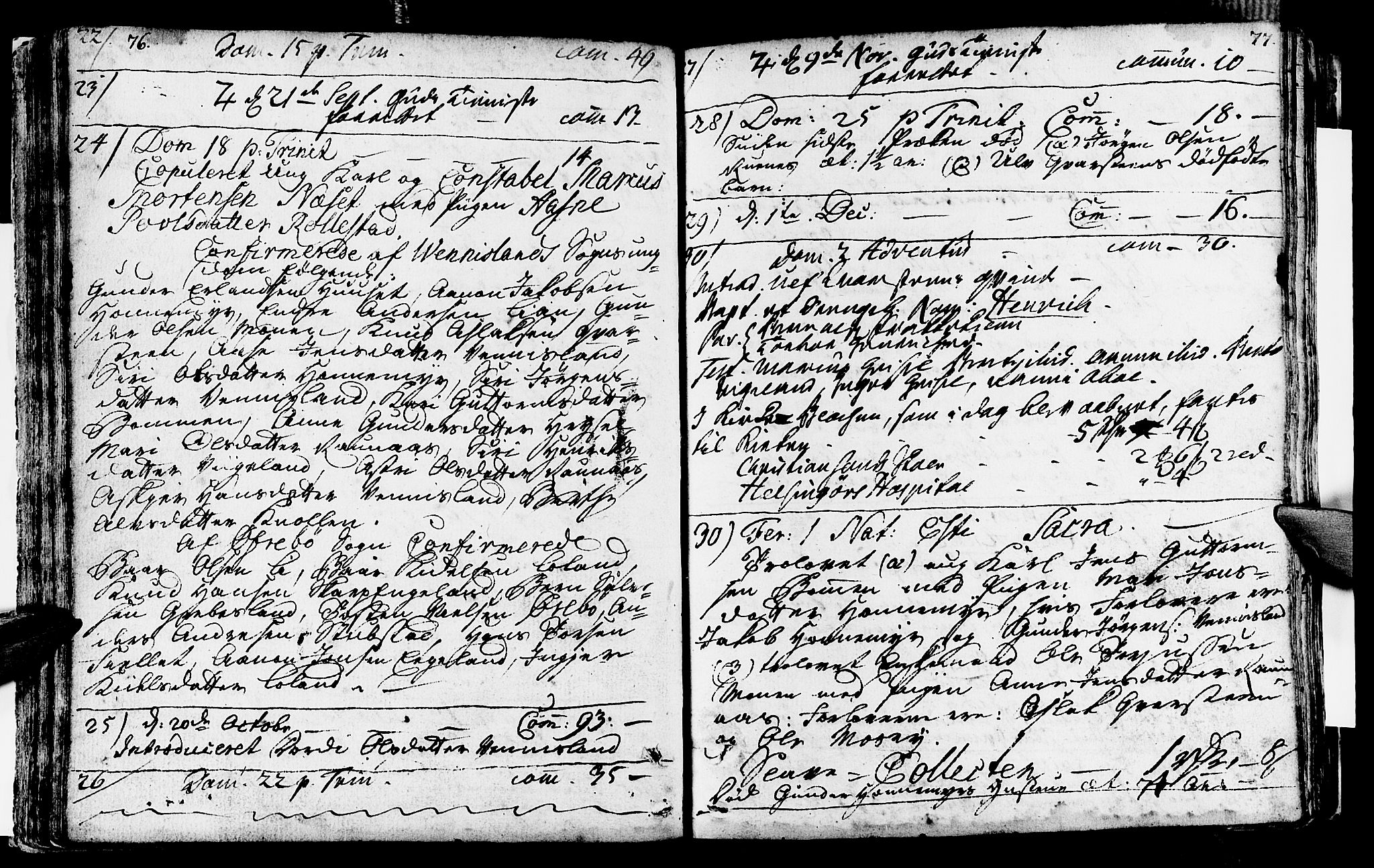 Vennesla sokneprestkontor, AV/SAK-1111-0045/Fa/Fab/L0001: Parish register (official) no. A 1, 1741-1794, p. 76-77