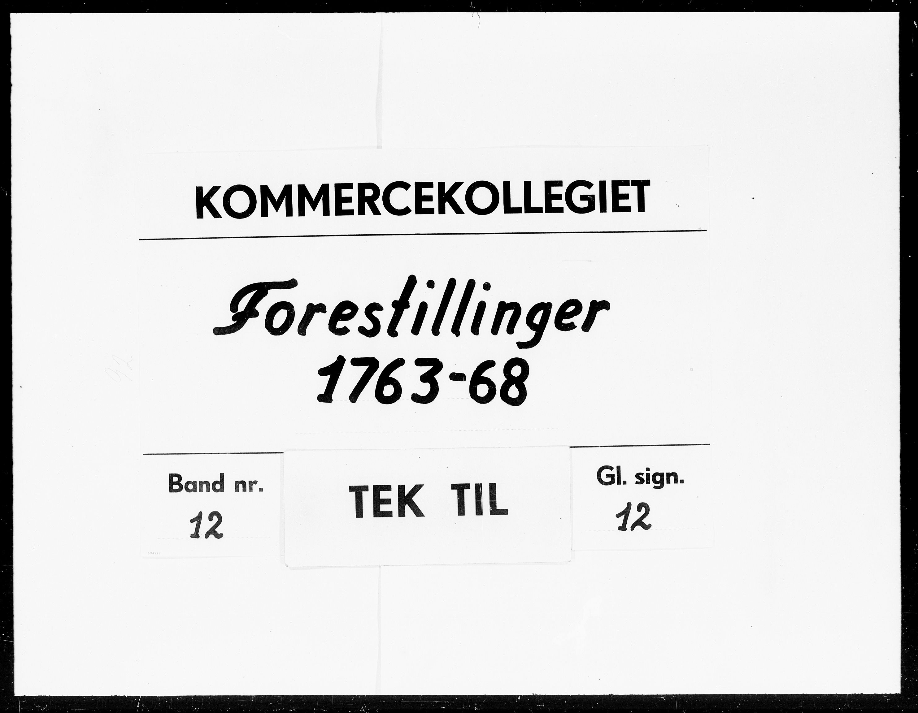 Kommercekollegiet, Dansk-Norske Sekretariat (1736-1771) / Kommercedeputationen (1771-1773), DRA/A-0002/-/012: Forestillinger, 1763-1768