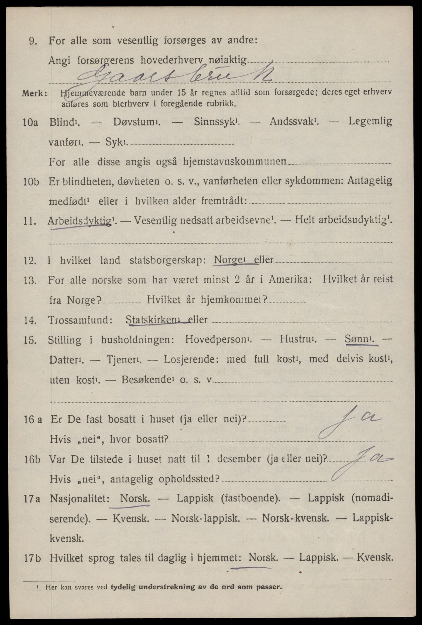 SAT, 1920 census for Buksnes, 1920, p. 4502