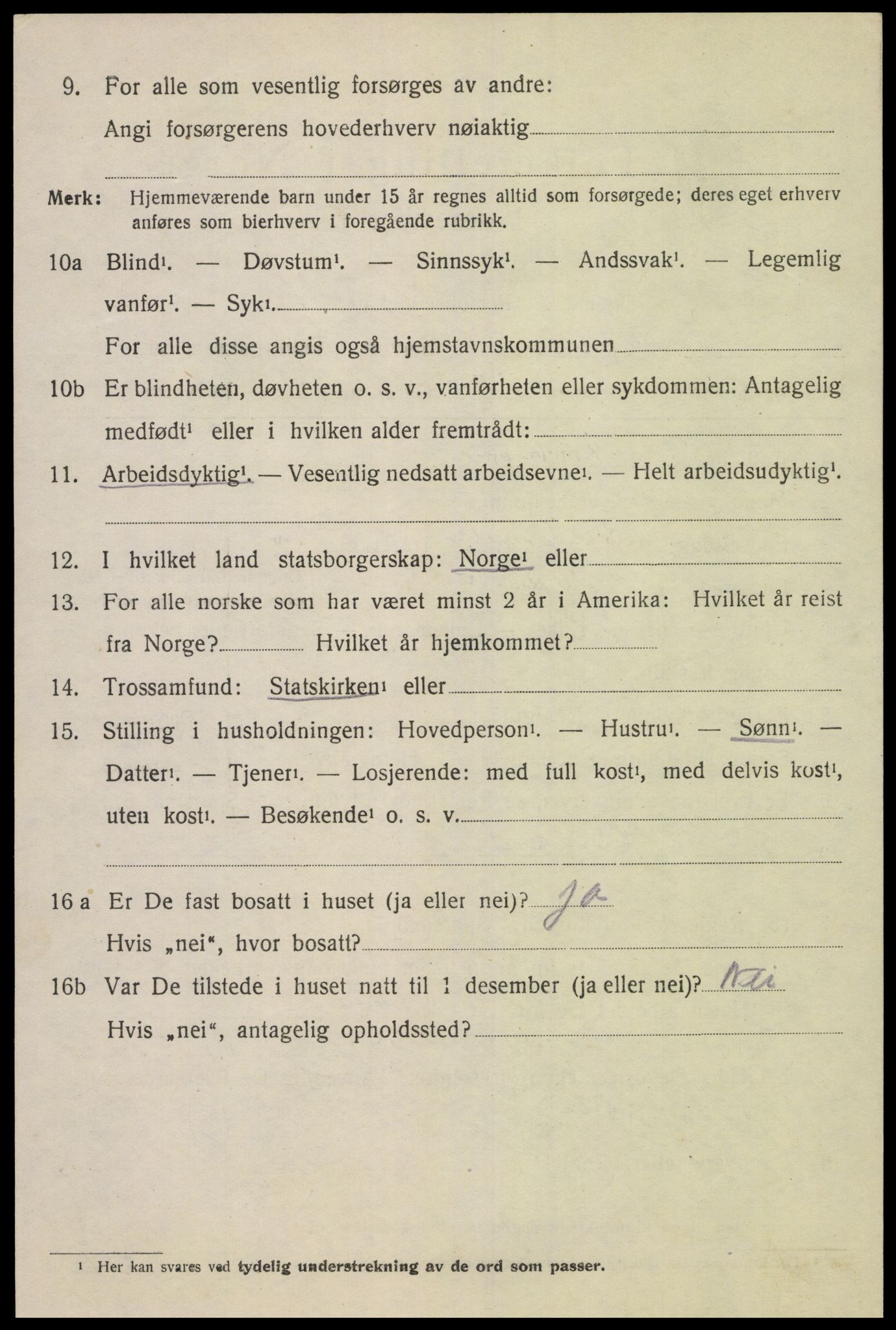 SAK, 1920 census for Holum, 1920, p. 2128