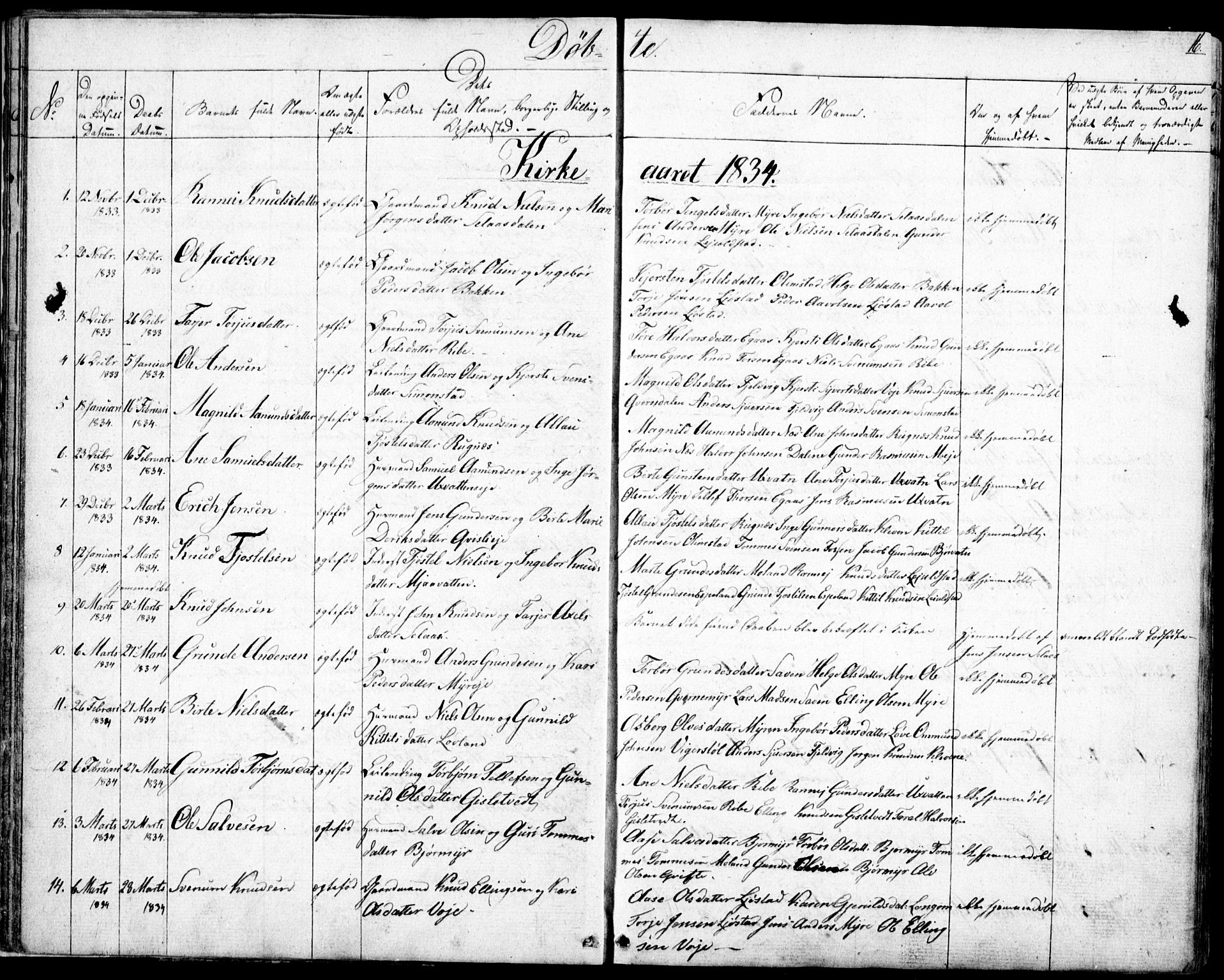 Gjerstad sokneprestkontor, SAK/1111-0014/F/Fb/Fbb/L0002: Parish register (copy) no. B 2, 1831-1862, p. 16