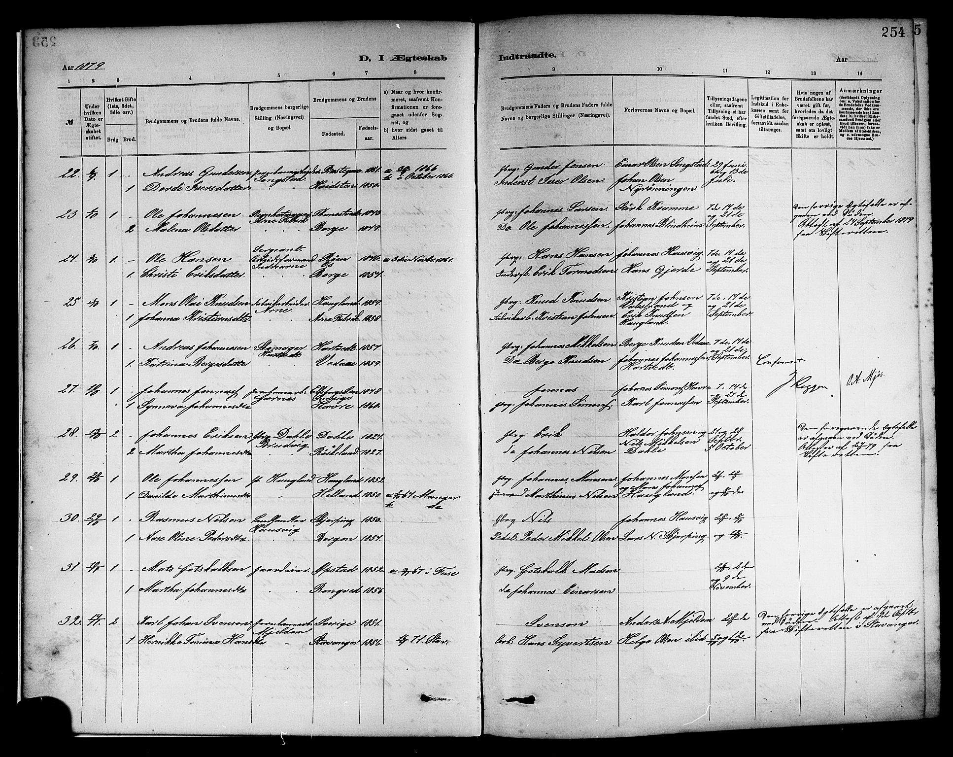 Haus sokneprestembete, SAB/A-75601/H/Haa: Parish register (official) no. A 19II, 1878-1886, p. 254