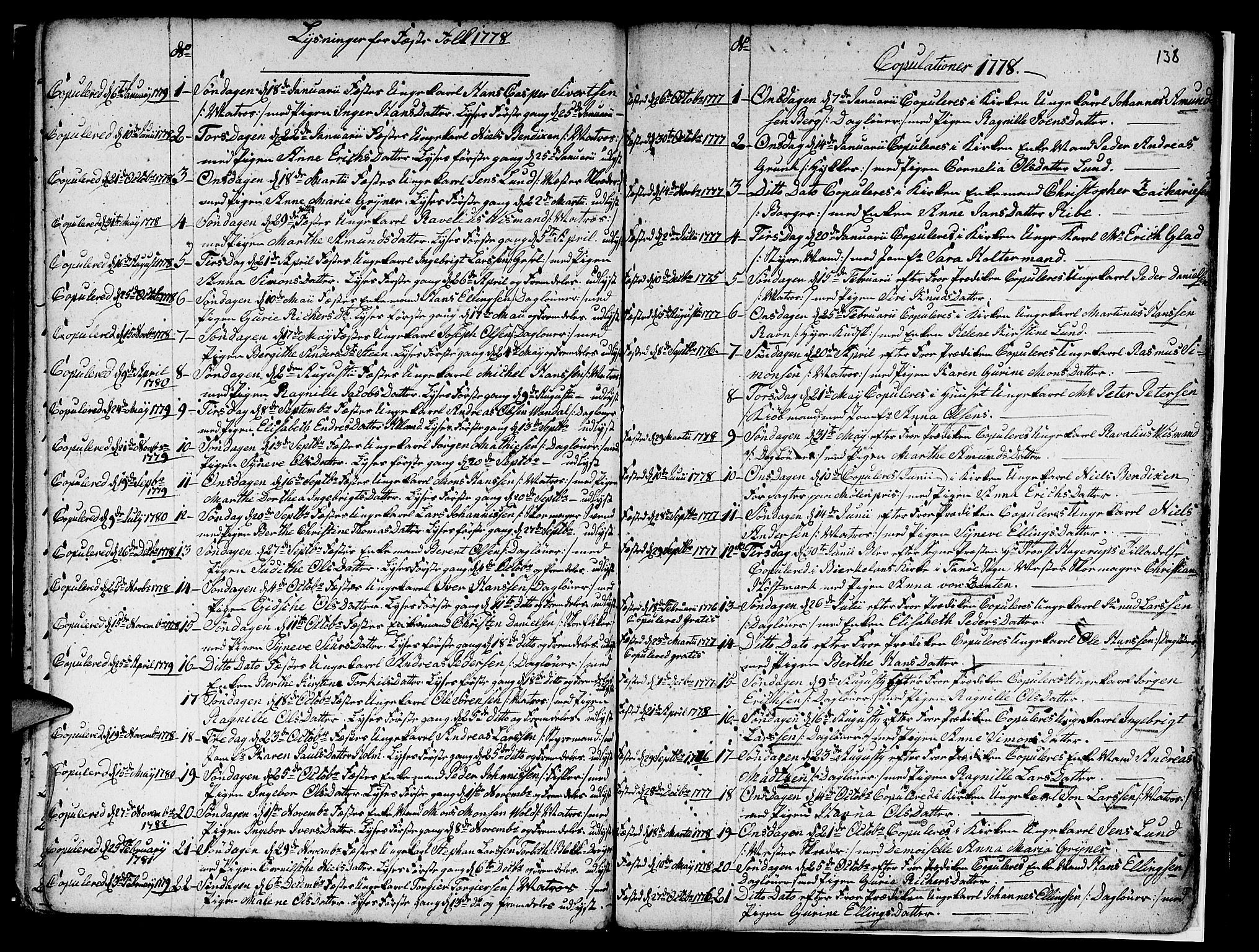 Nykirken Sokneprestembete, AV/SAB-A-77101/H/Haa/L0007: Parish register (official) no. A 7, 1719-1781, p. 138