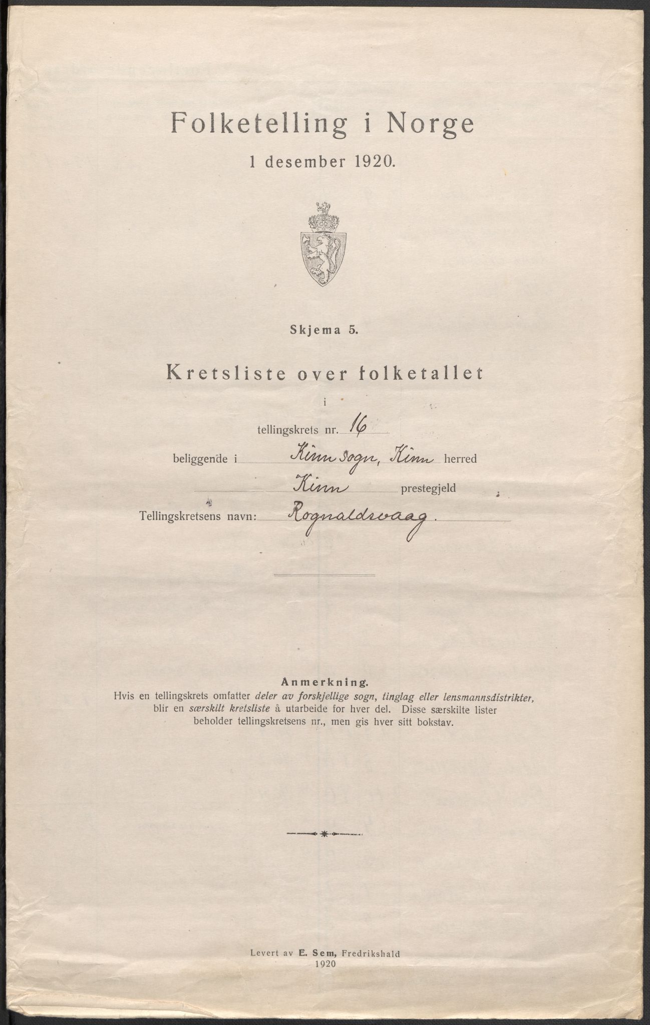 SAB, 1920 census for Kinn, 1920, p. 50