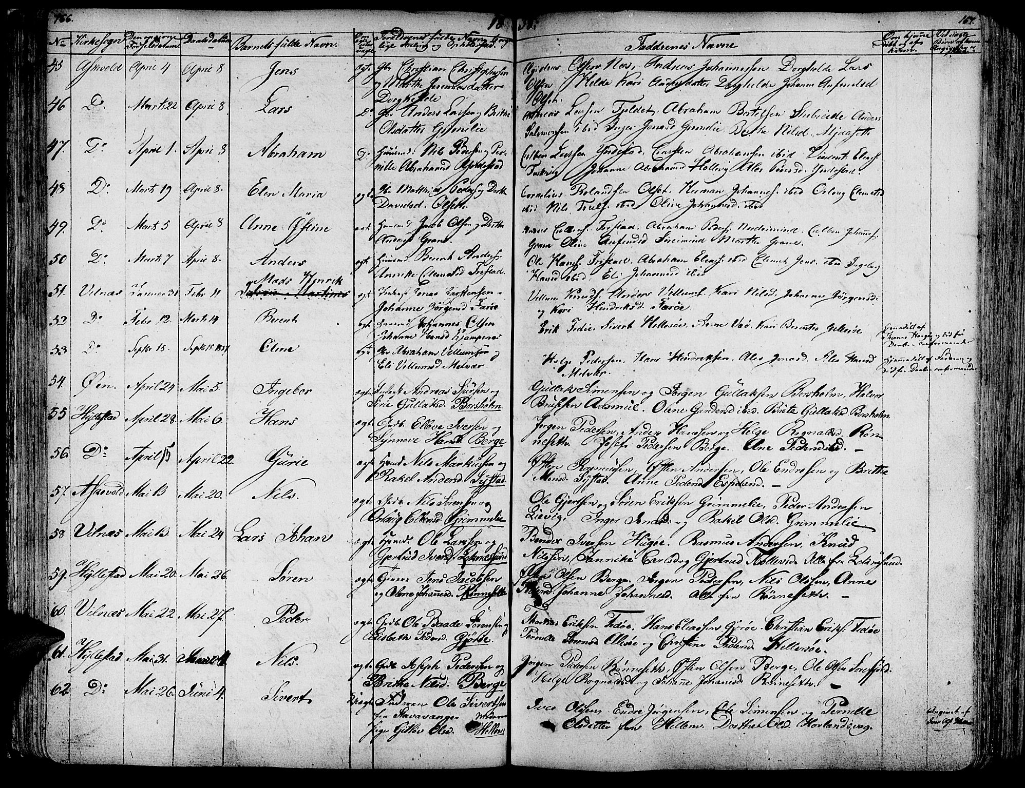 Askvoll sokneprestembete, AV/SAB-A-79501/H/Haa/Haaa/L0010: Parish register (official) no. A 10, 1821-1844, p. 166-167