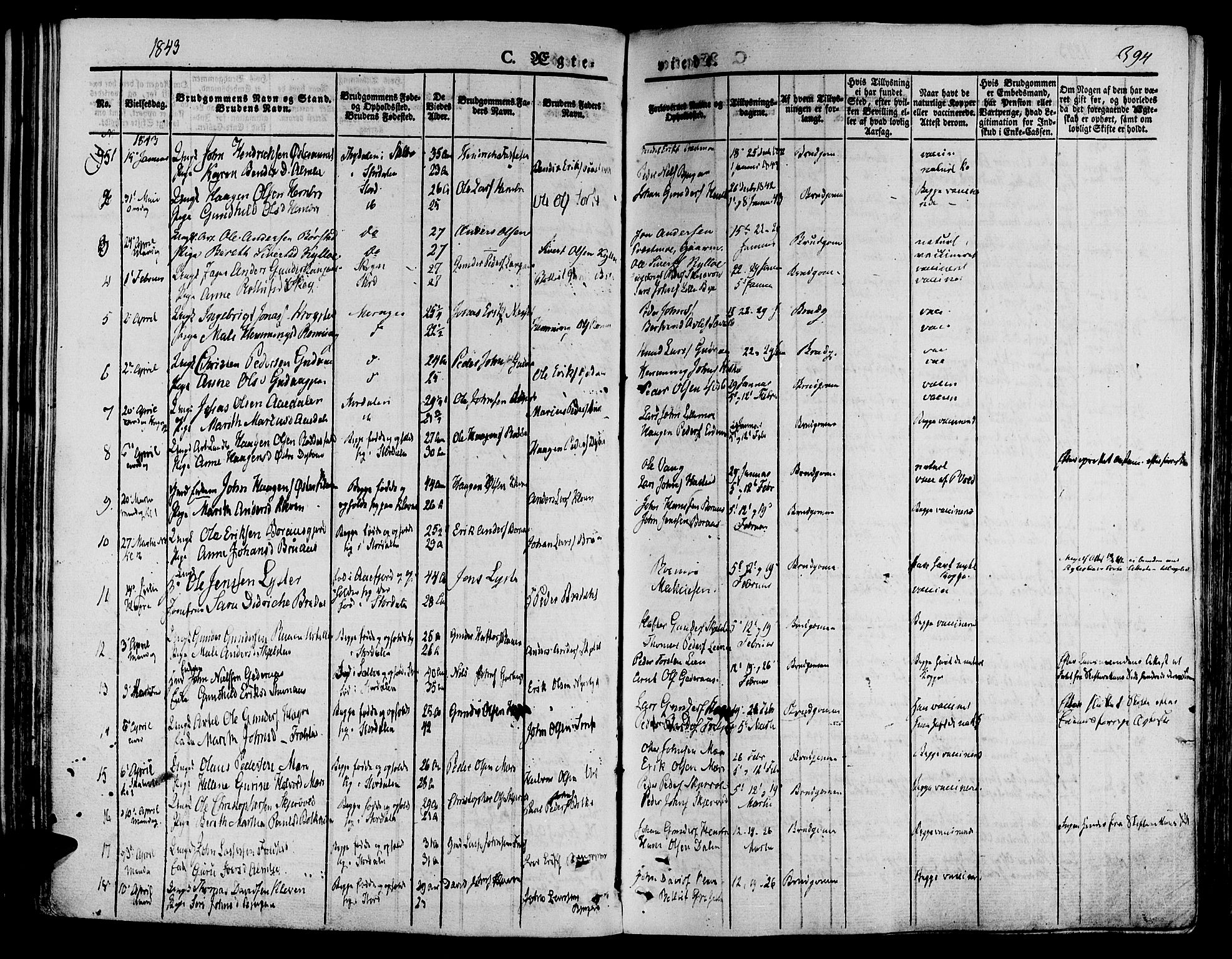 Ministerialprotokoller, klokkerbøker og fødselsregistre - Nord-Trøndelag, SAT/A-1458/709/L0072: Parish register (official) no. 709A12, 1833-1844, p. 394