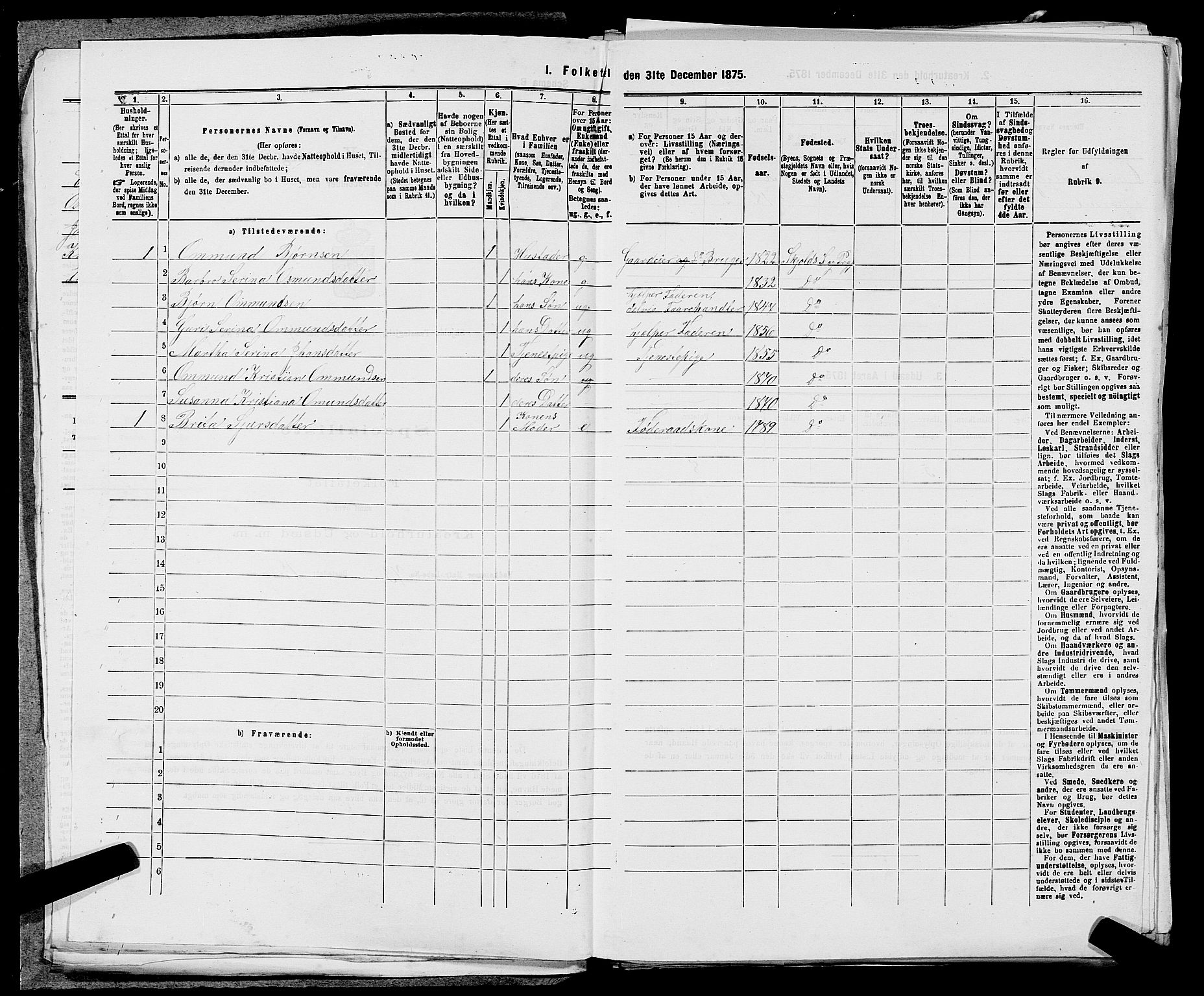 SAST, 1875 census for 1154P Skjold, 1875, p. 286