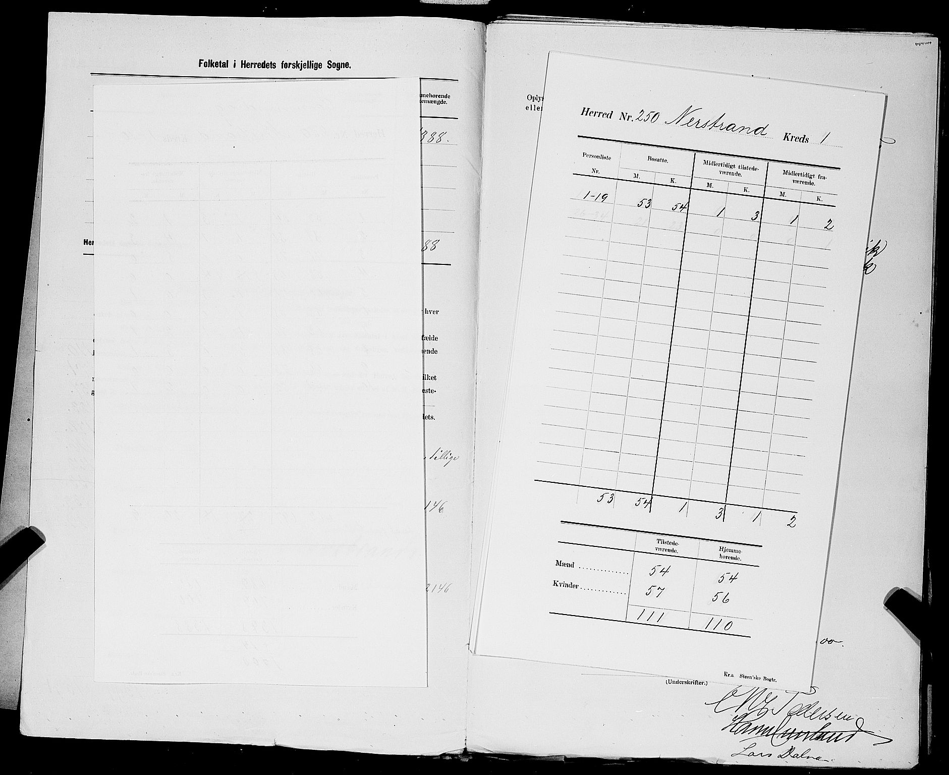 SAST, 1900 census for Nedstrand, 1900, p. 5