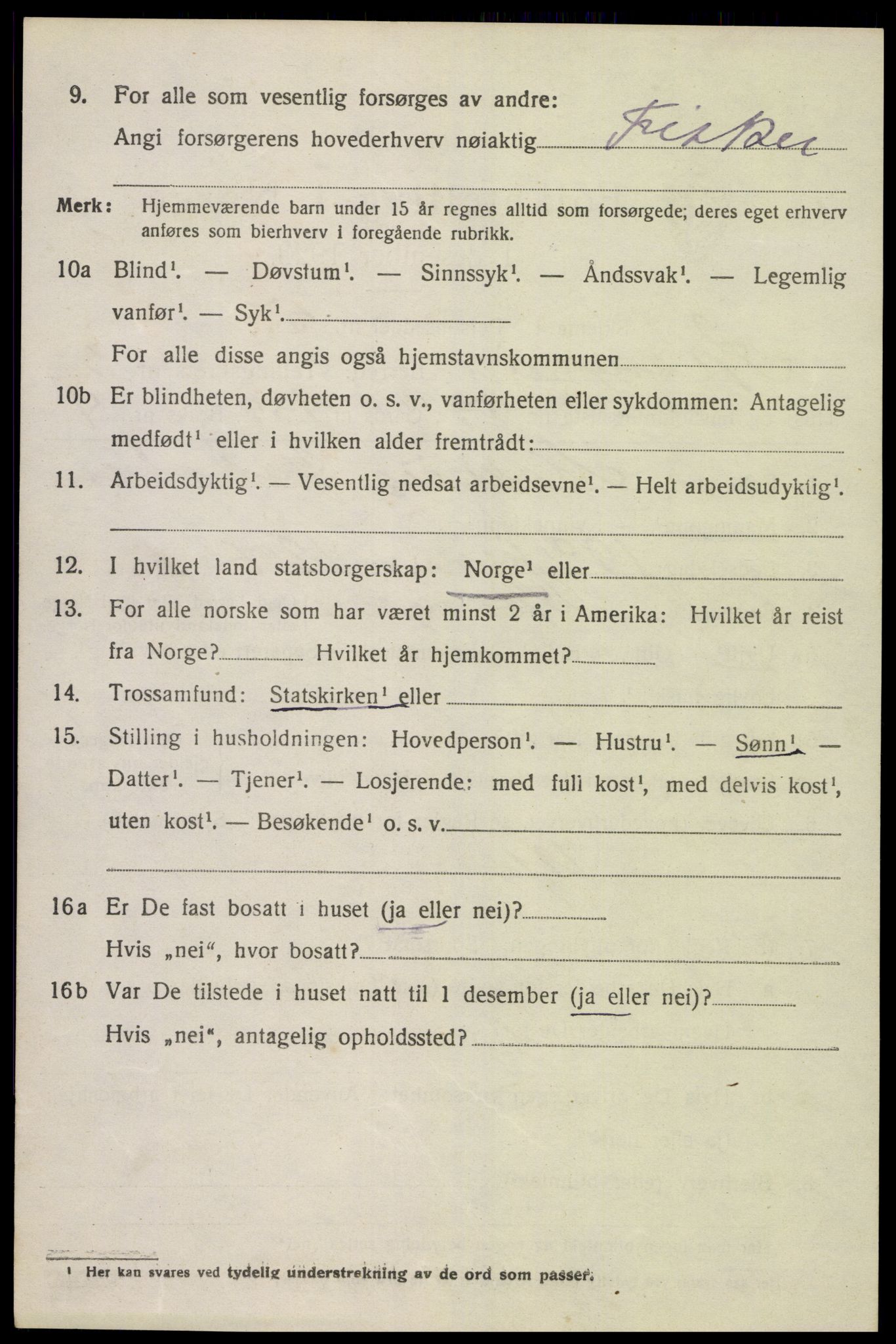 SAK, 1920 census for Spangereid, 1920, p. 2200