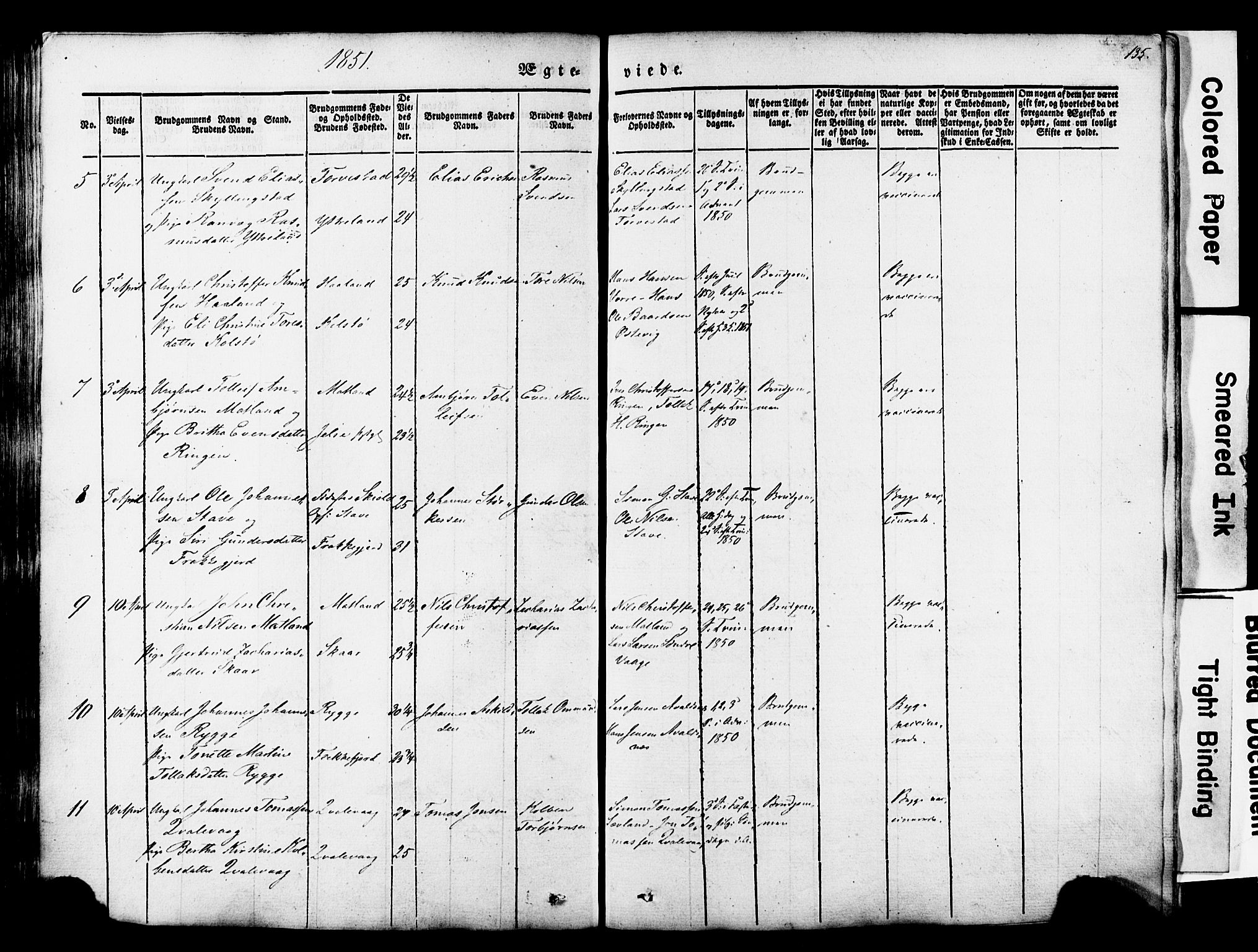 Avaldsnes sokneprestkontor, SAST/A -101851/H/Ha/Haa/L0007: Parish register (official) no. A 7, 1841-1853, p. 135