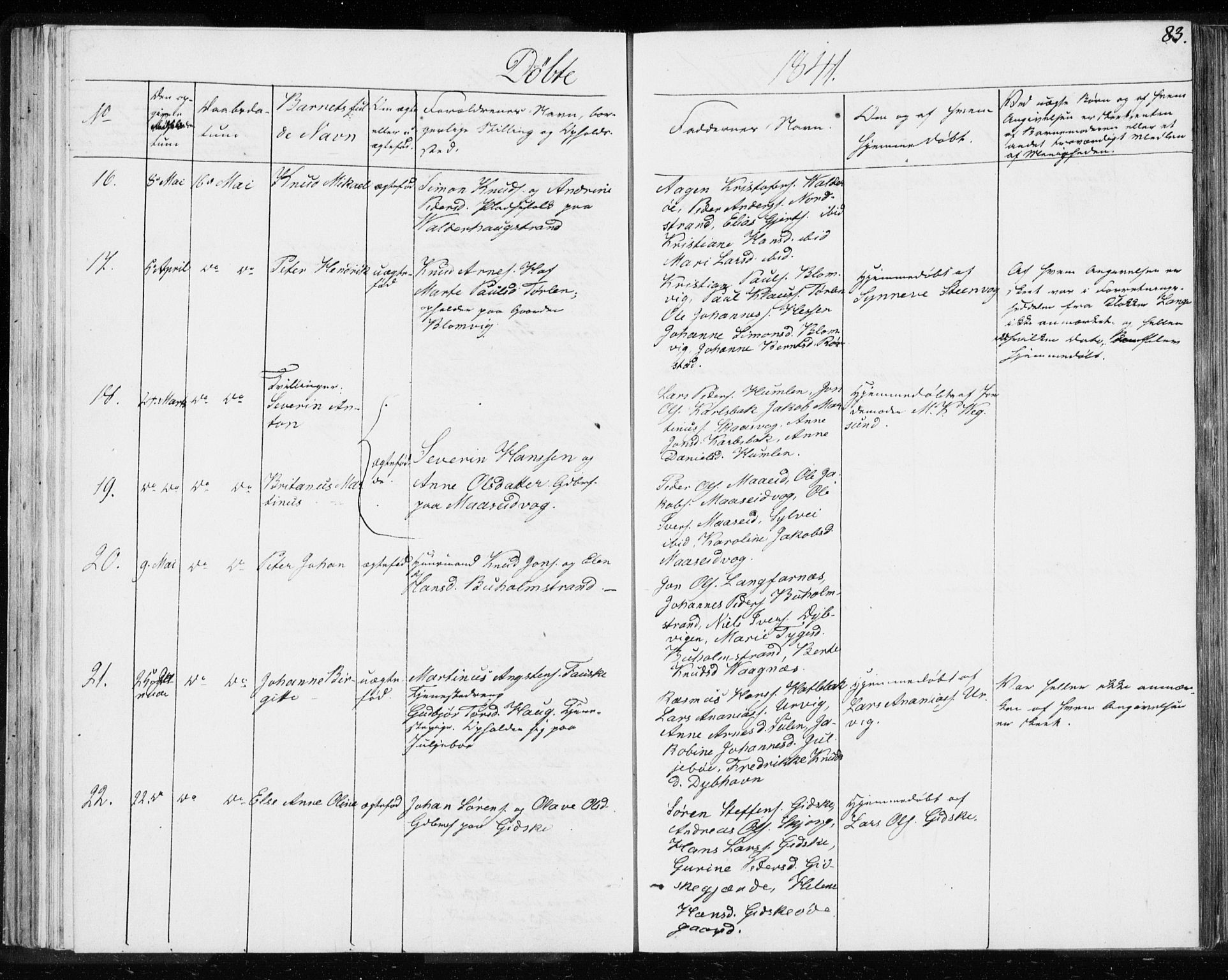 Ministerialprotokoller, klokkerbøker og fødselsregistre - Møre og Romsdal, SAT/A-1454/528/L0414: Curate's parish register no. 528B02, 1833-1844, p. 83