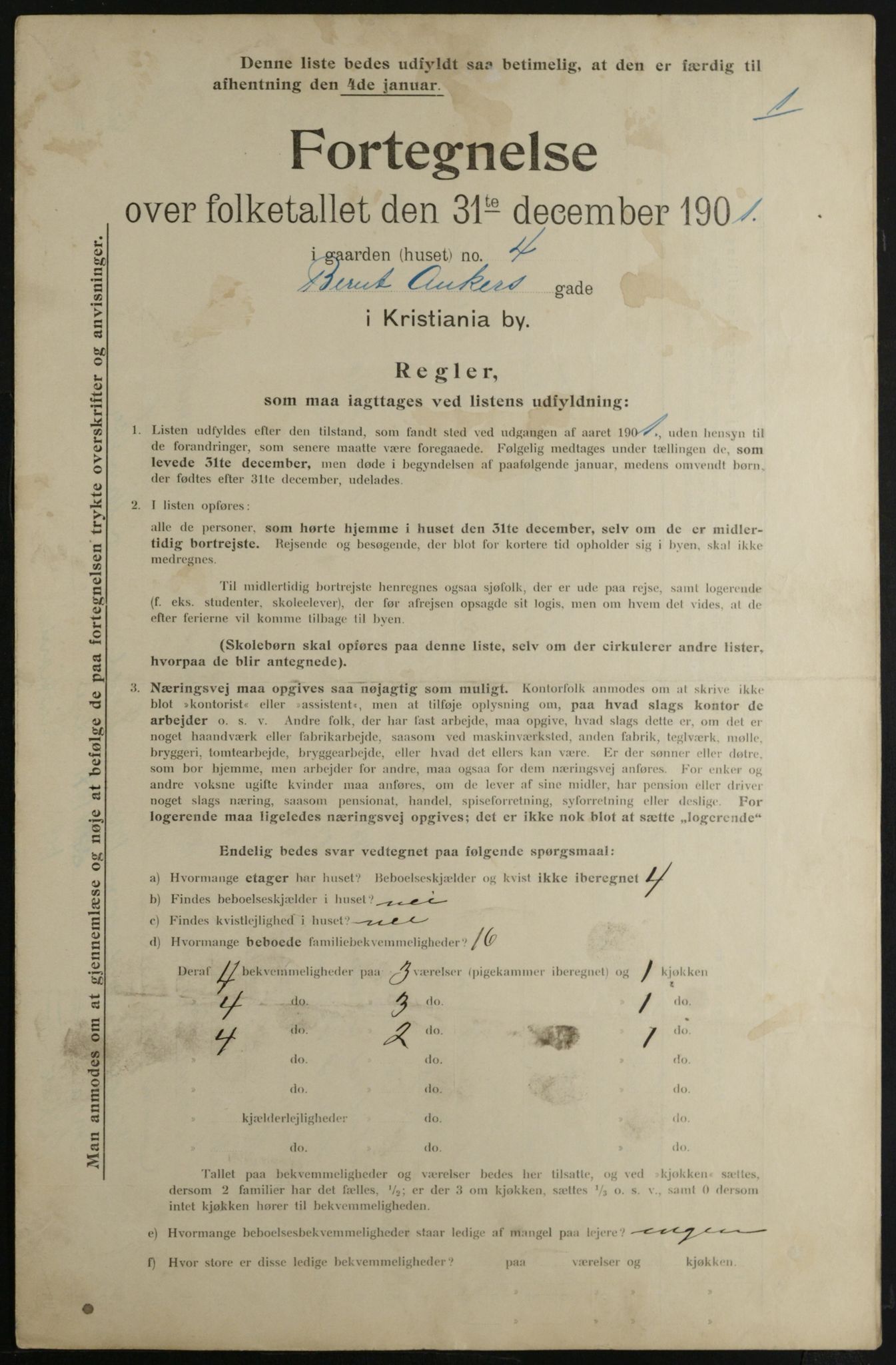 OBA, Municipal Census 1901 for Kristiania, 1901, p. 791